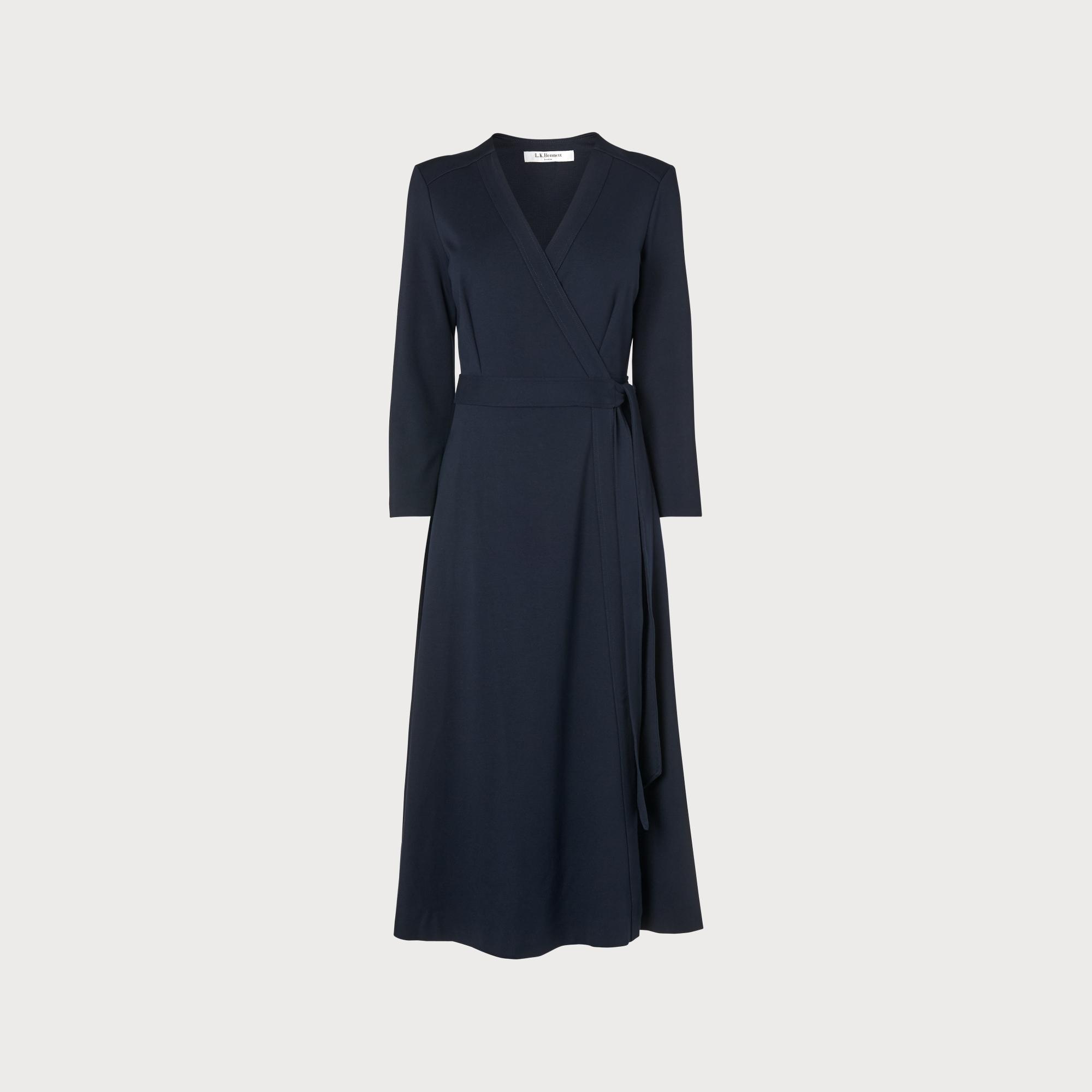 navy wrap dress uk