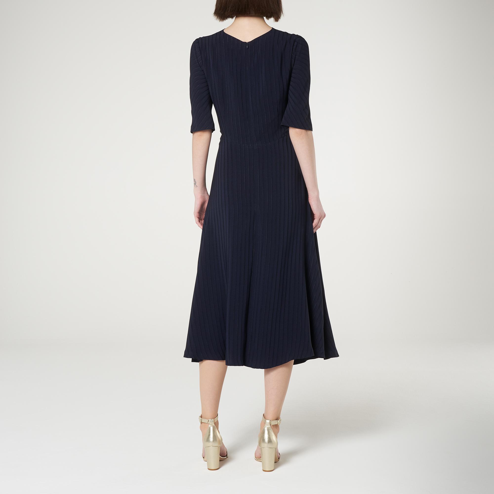 L.K.Bennett Mariann Navy Twist Neck Midi Dress | eBay