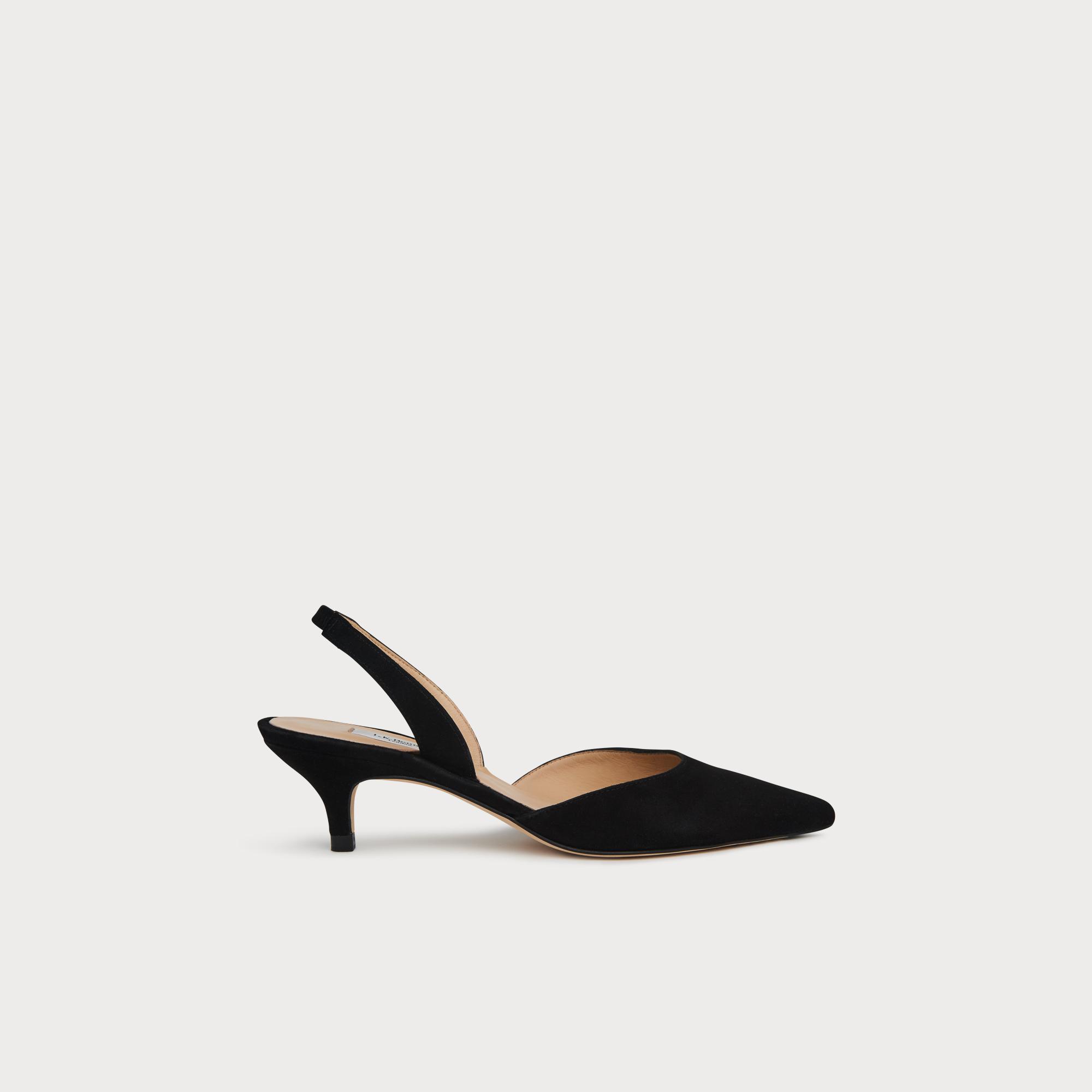 black suede slingbacks