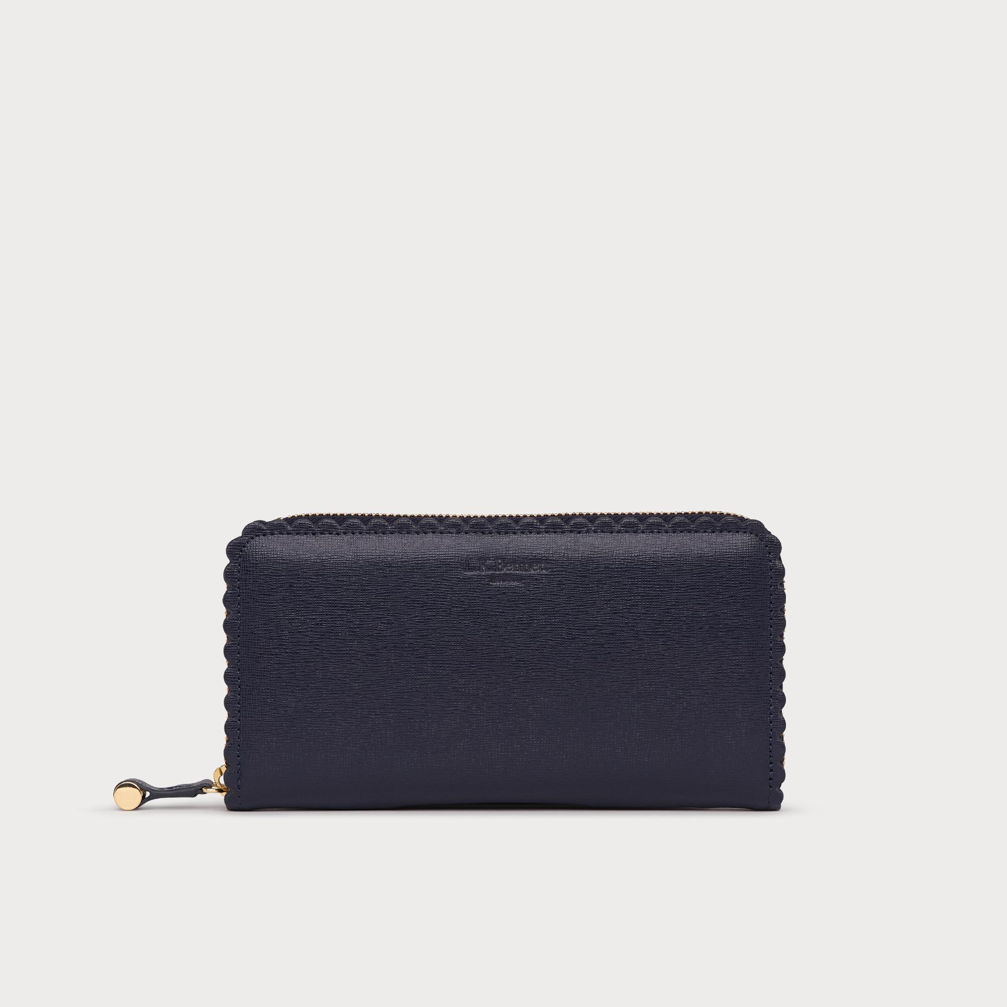 navy leather purse