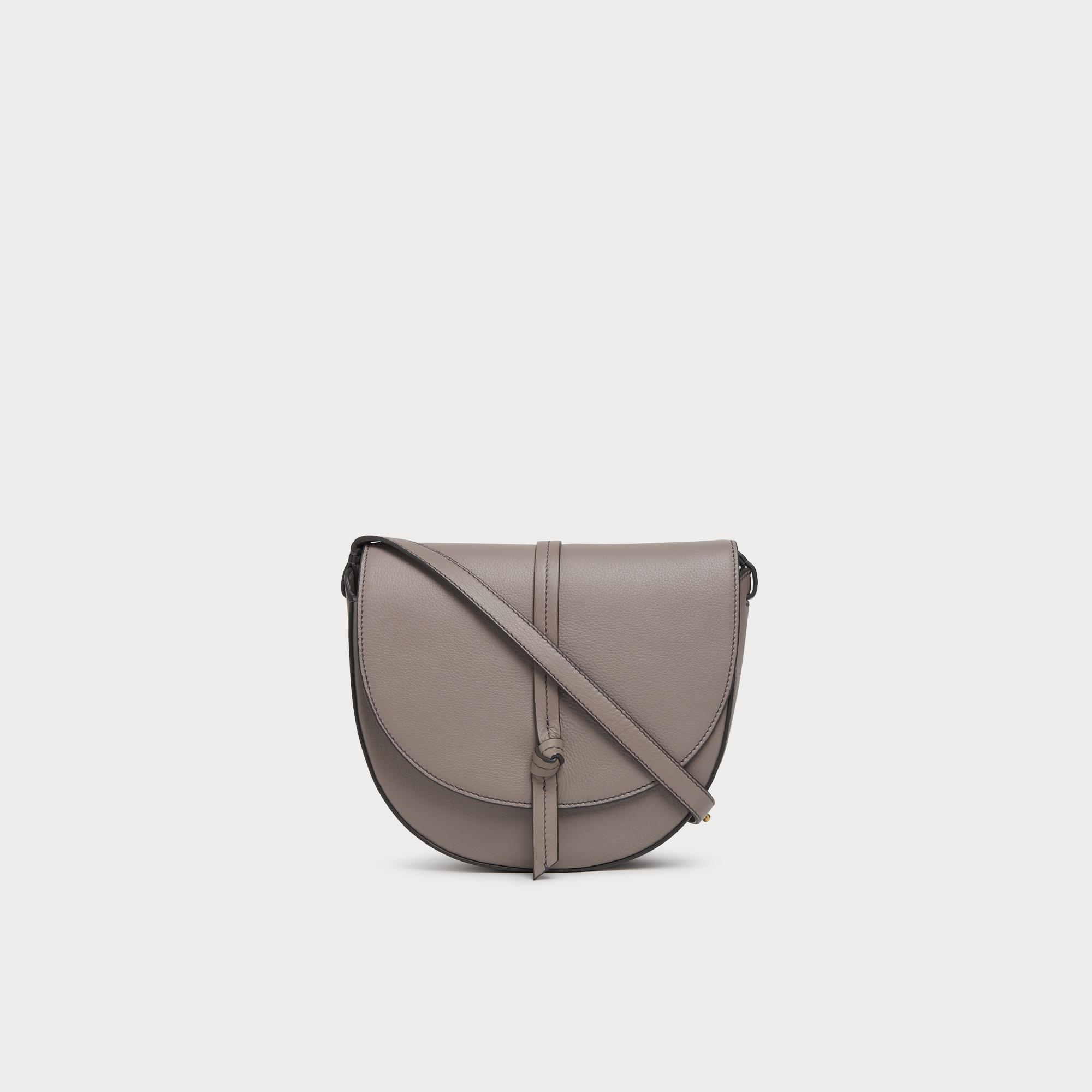 taupe leather shoulder bag