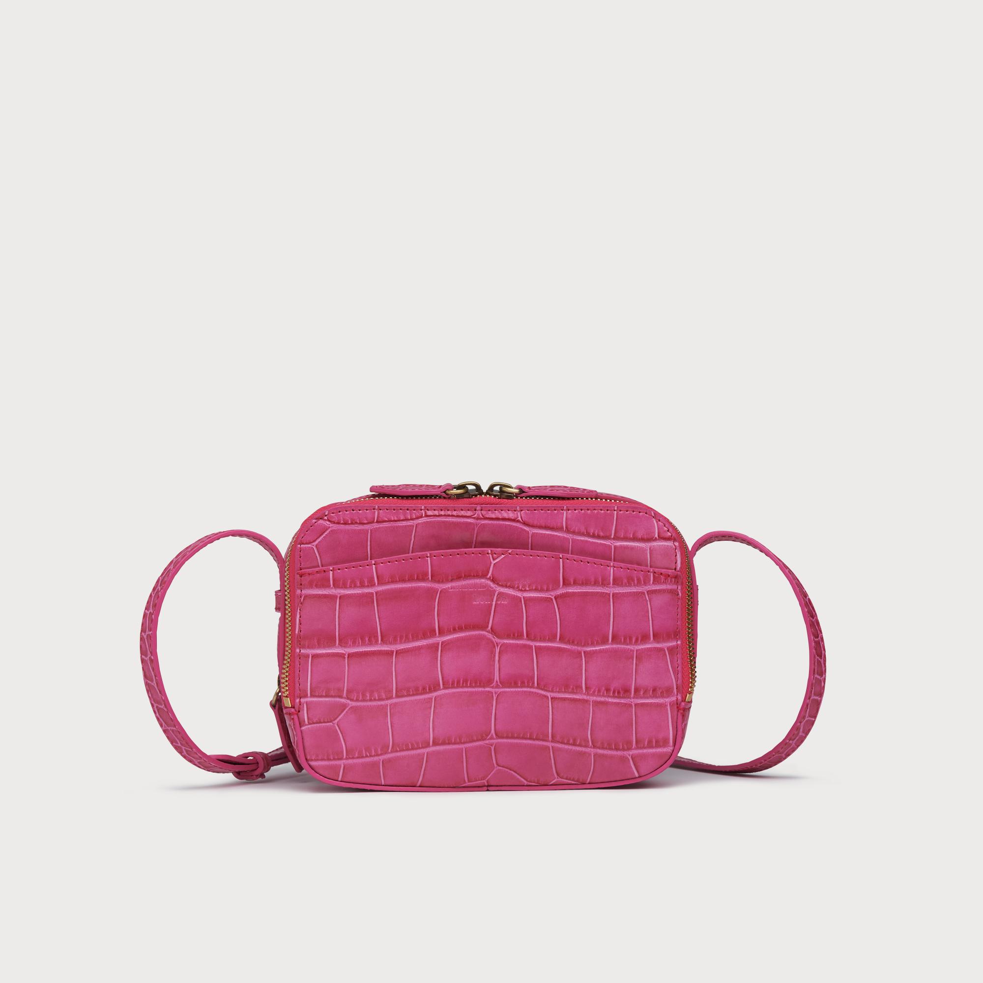 pink croc shoulder bag