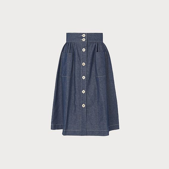 L.K.Bennett Annelin Denim Midi Skirt, Denim