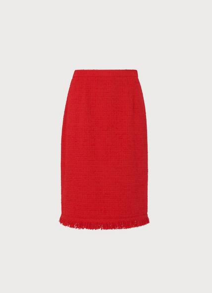 Myia Red Tweed Skirt