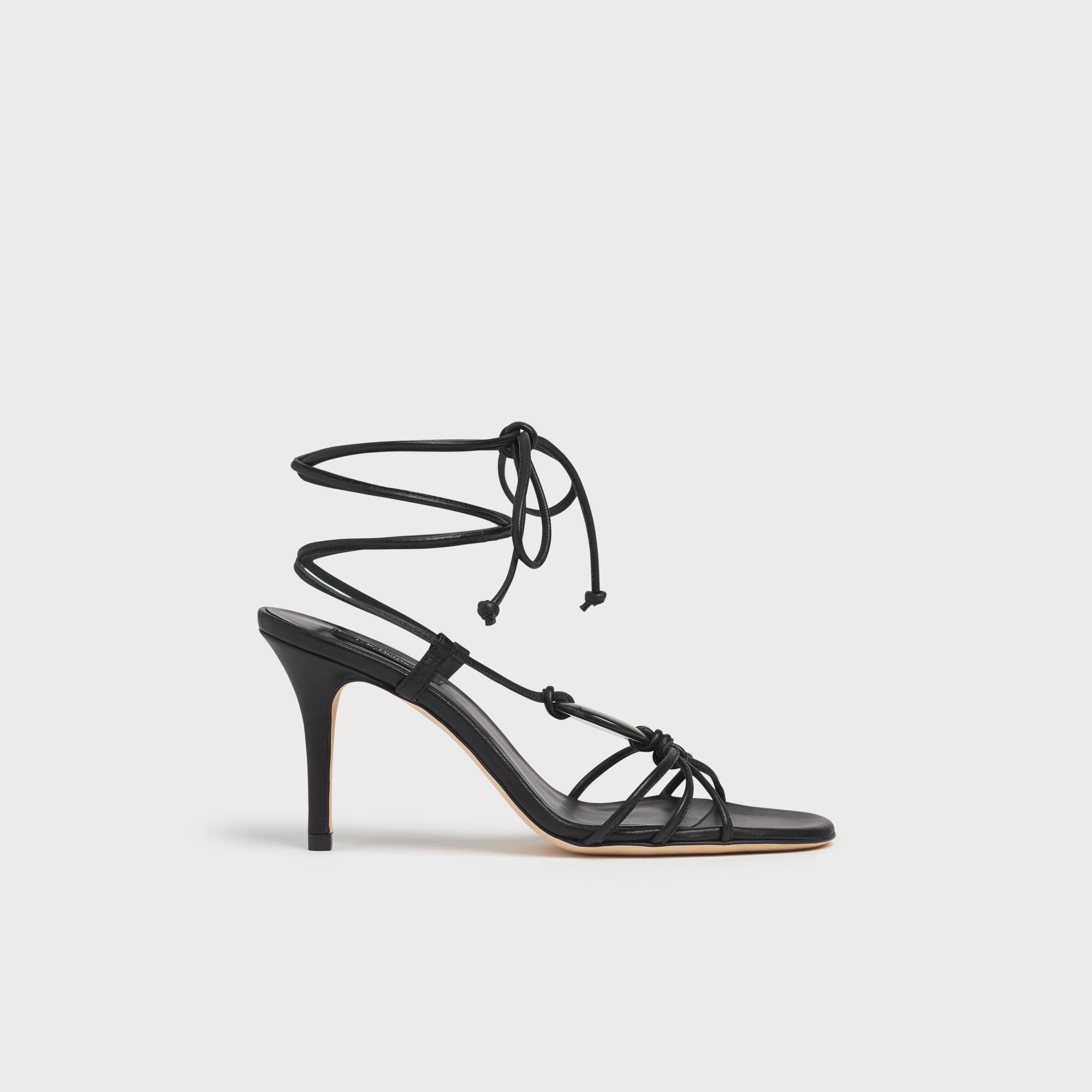 leather heeled sandals uk