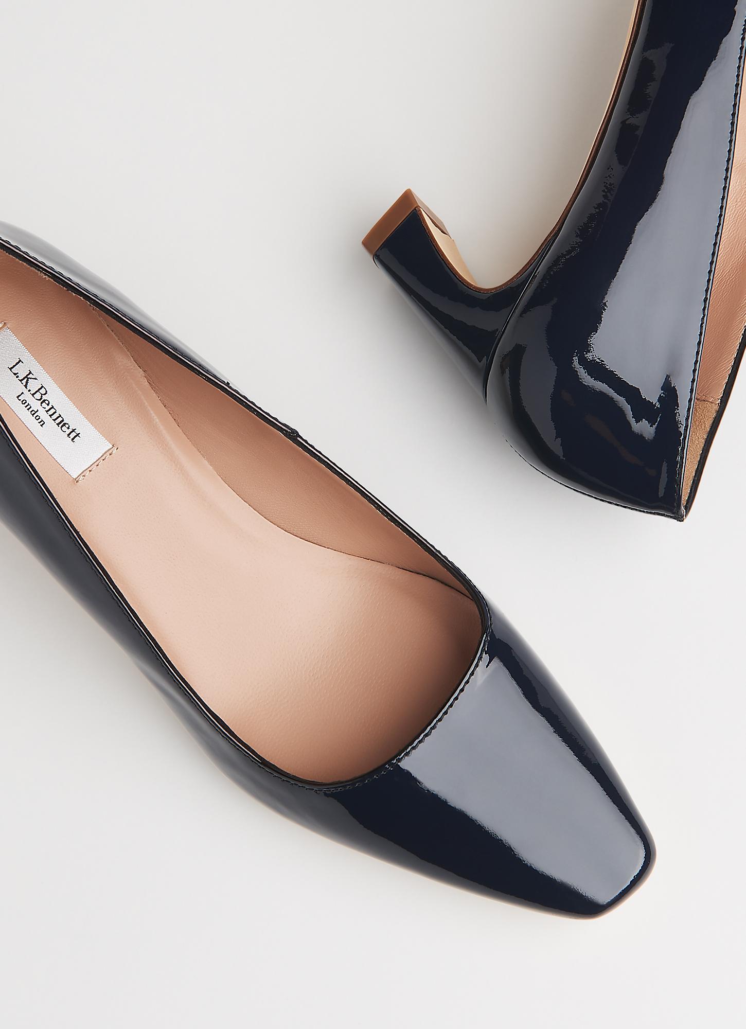 lk bennett navy patent shoes