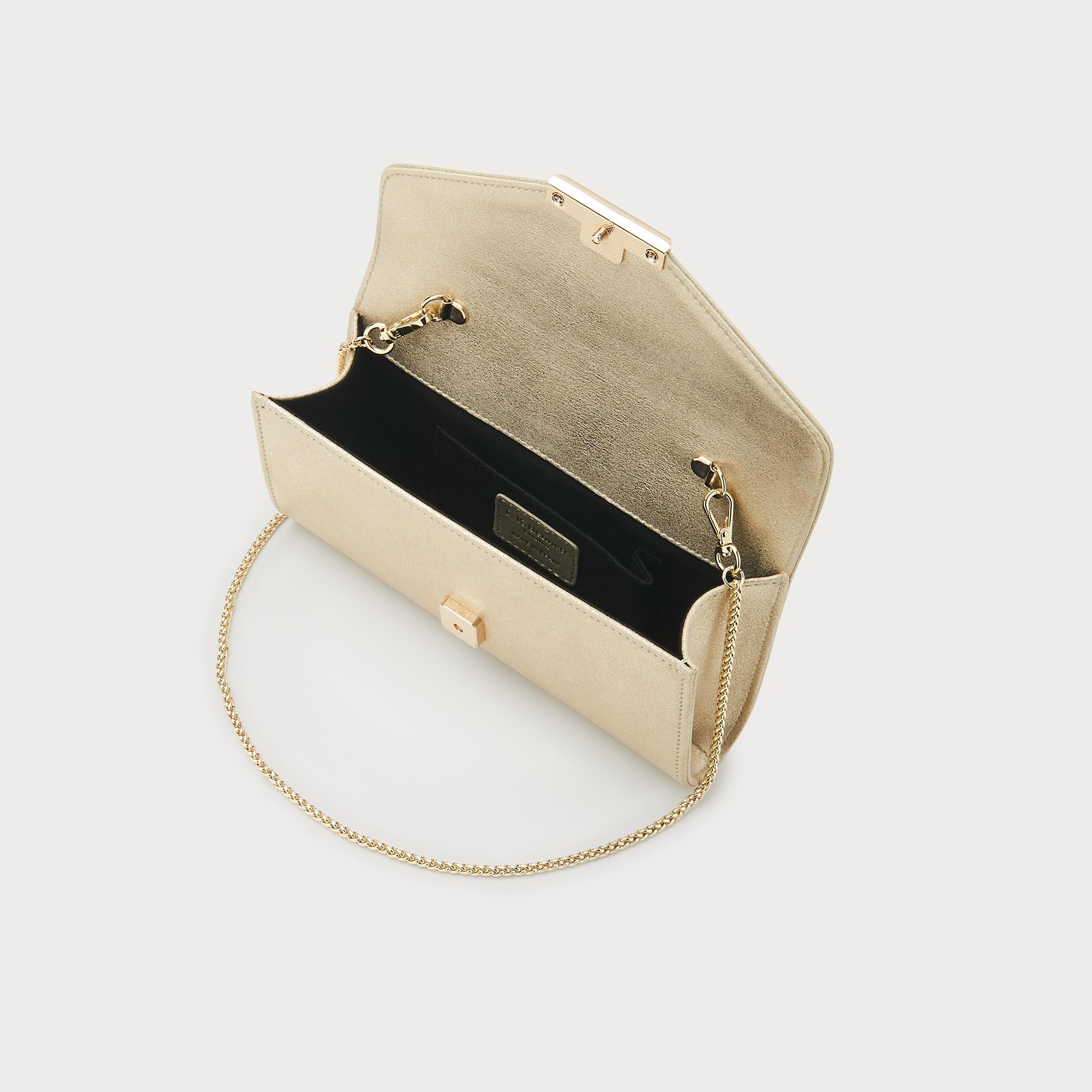 soft gold clutch bag