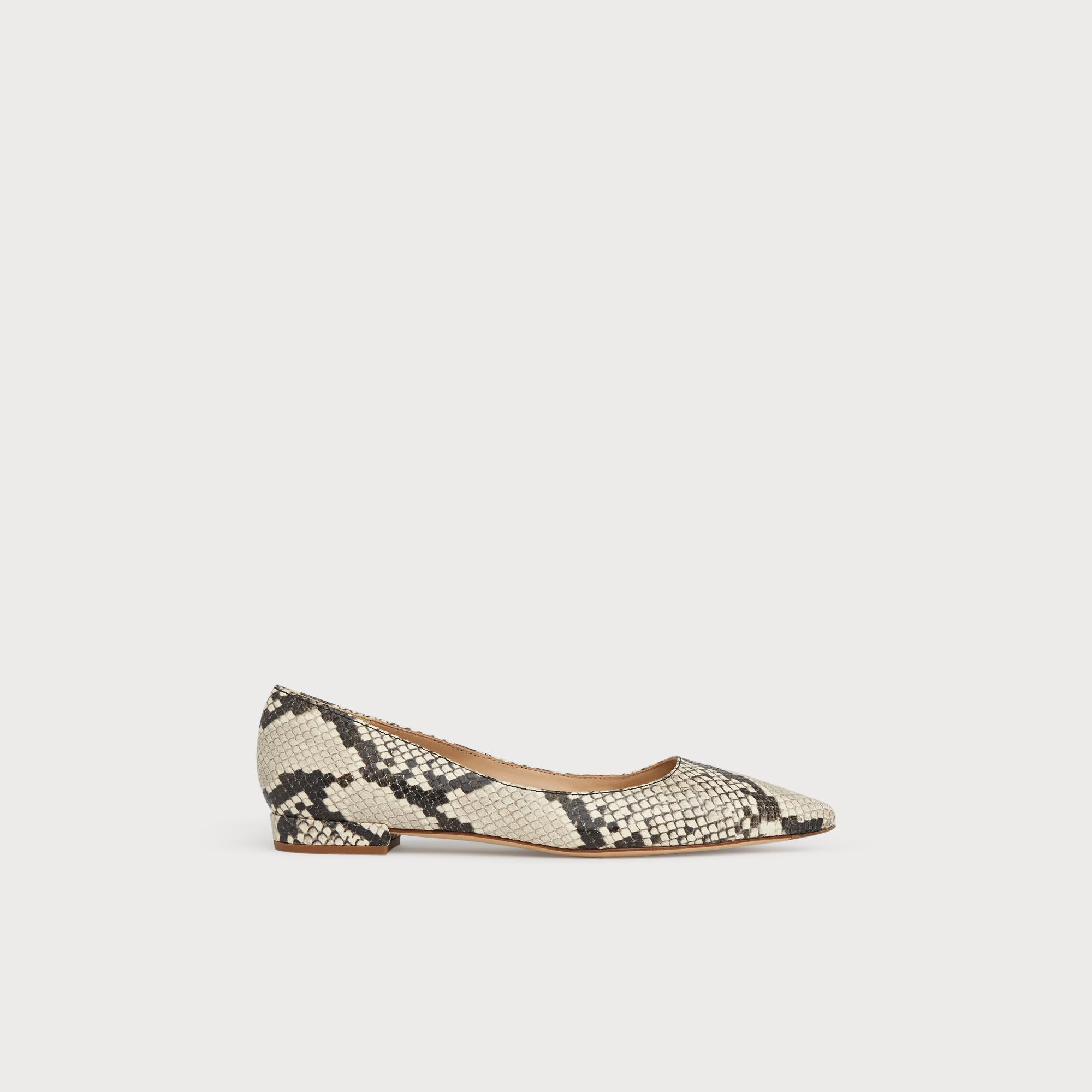 flat snake print shoes