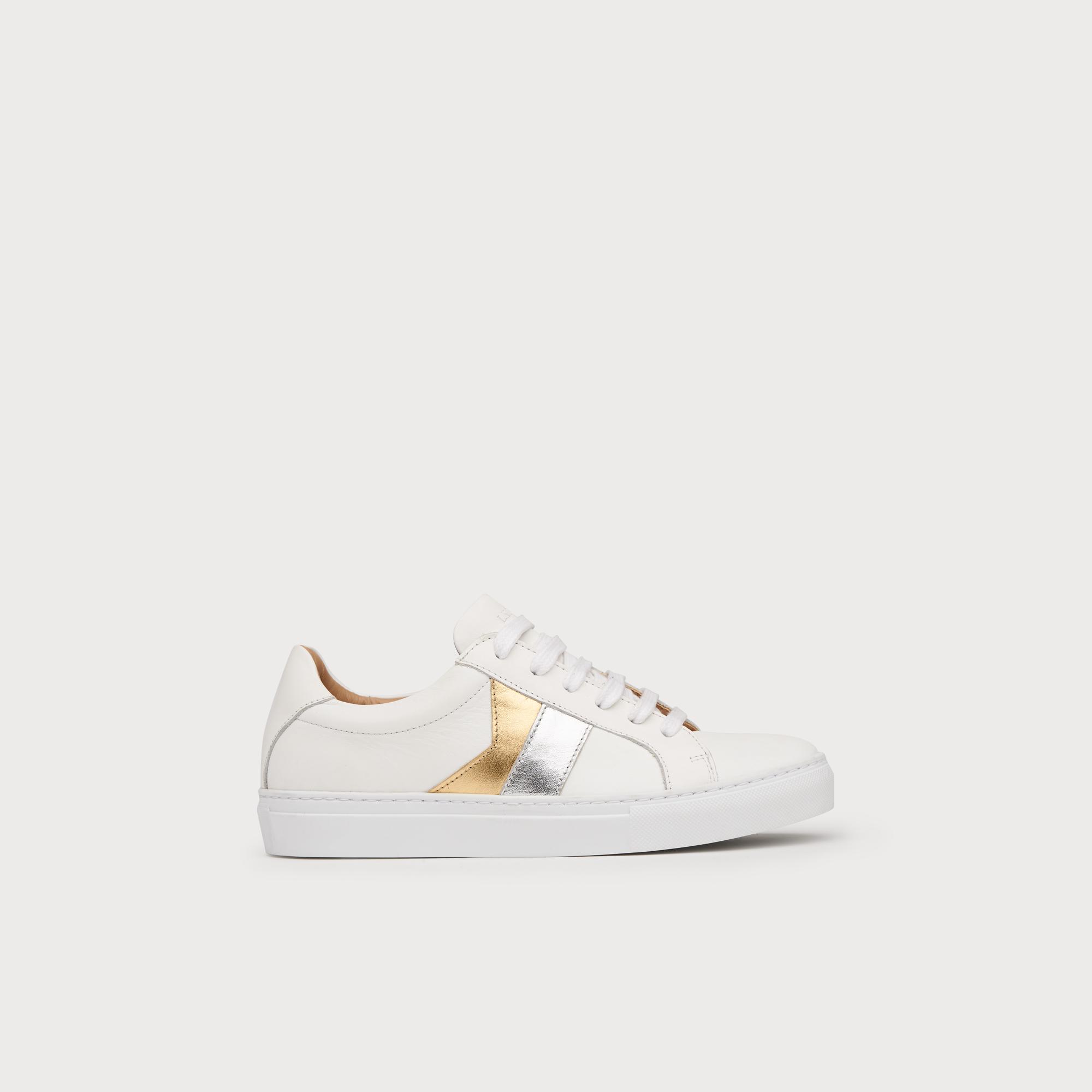 gold and silver trainers