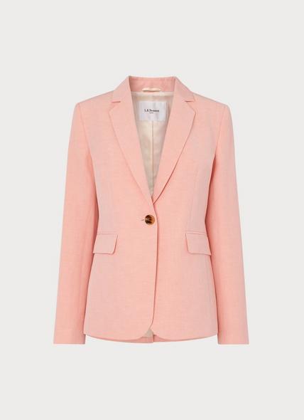 Sweetpea Pink Linen-Blend Jacket