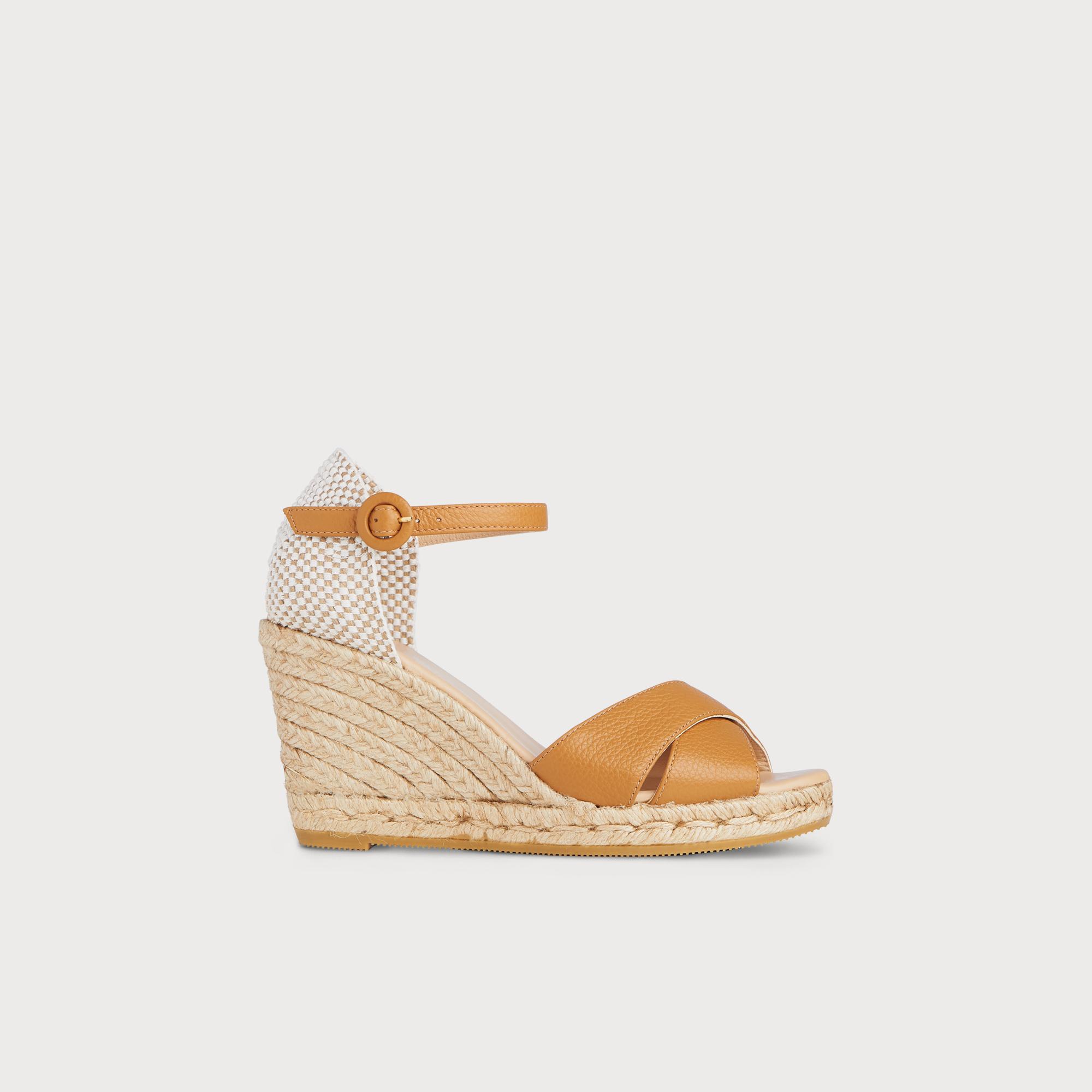 leather wedge espadrilles