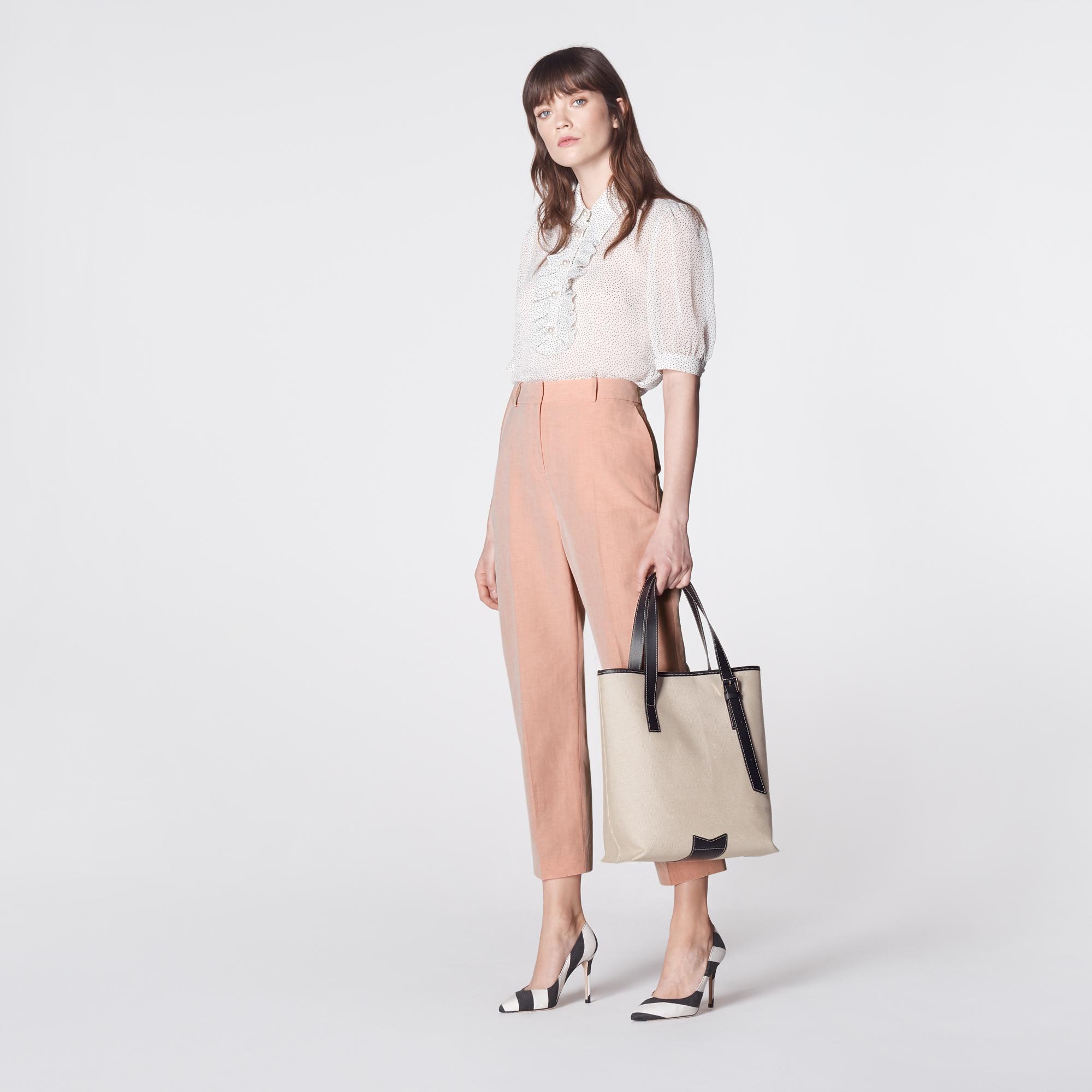 cream leather tote bag