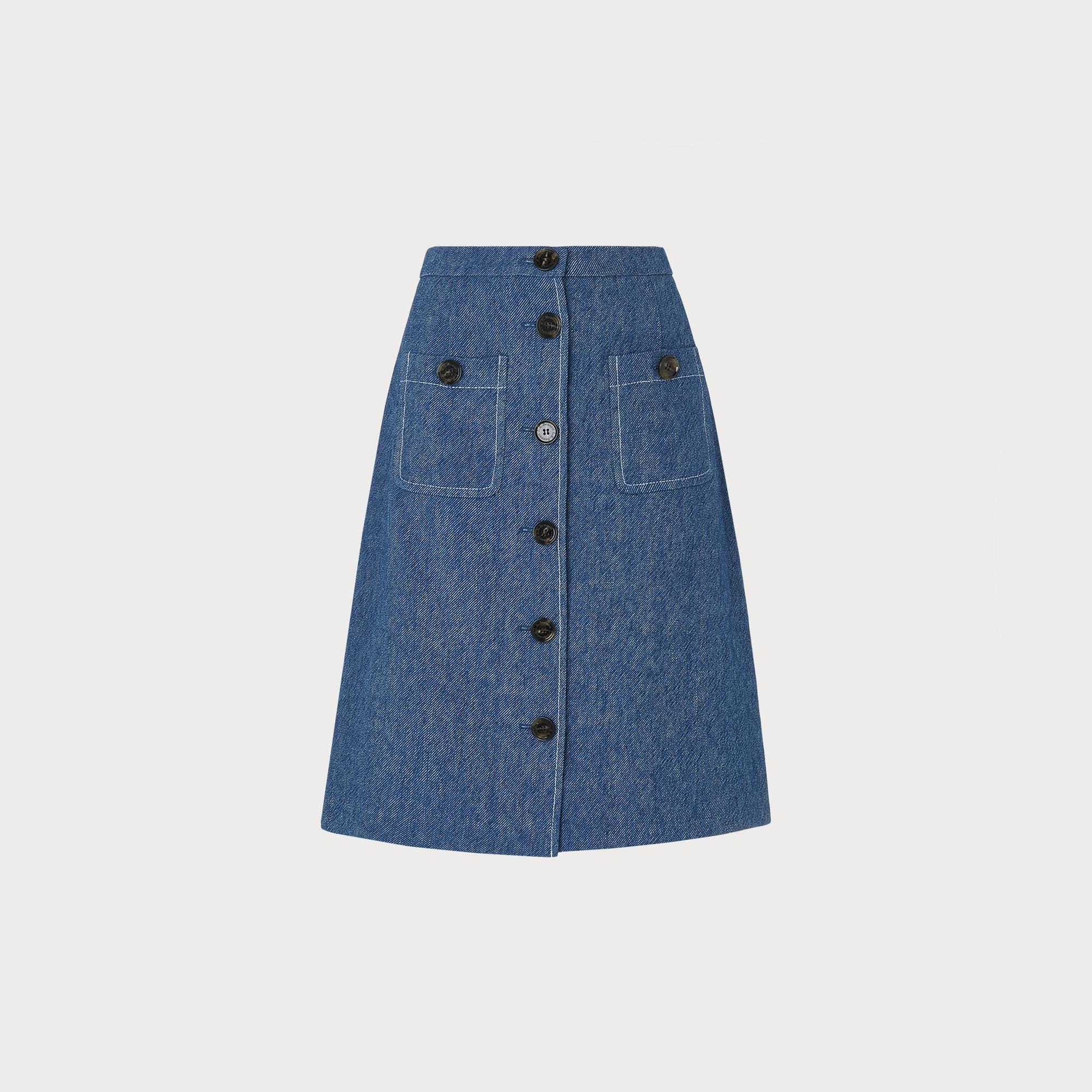 Wilson Button-Front Denim Skirt 