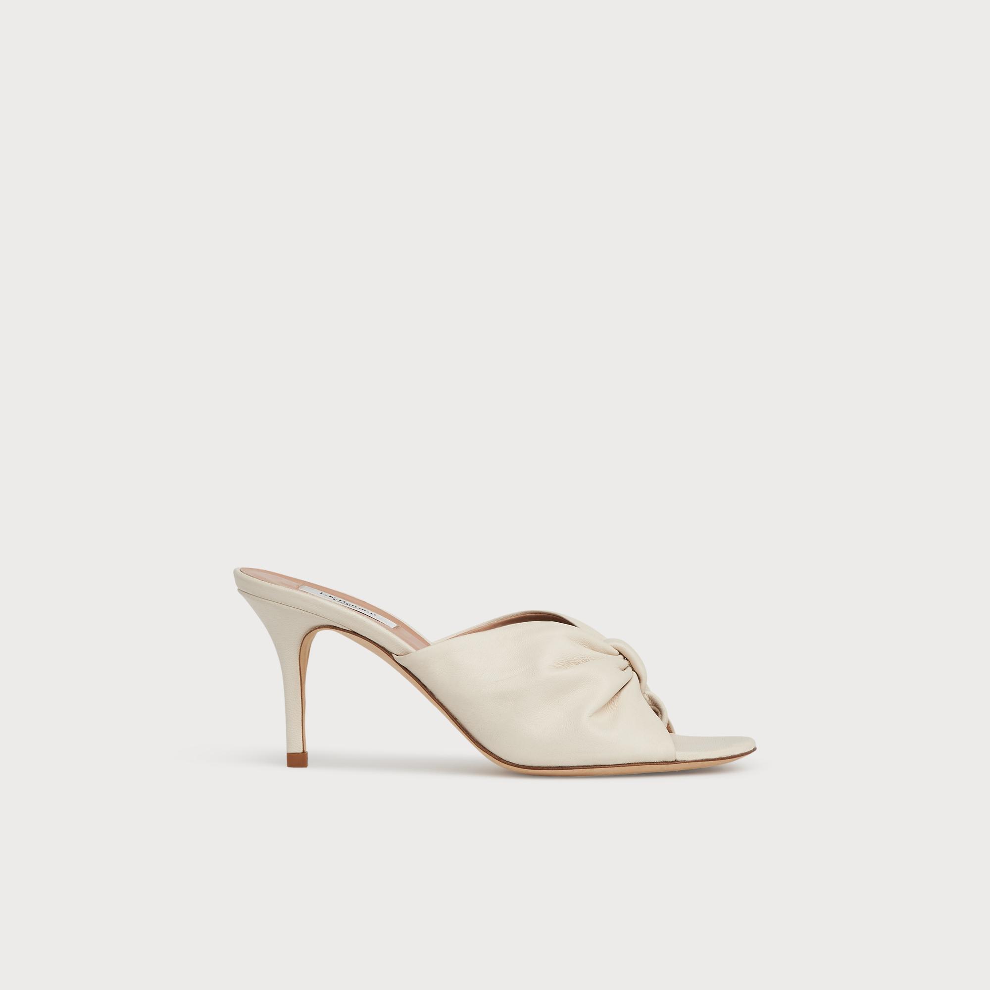 white leather kitten heel shoes