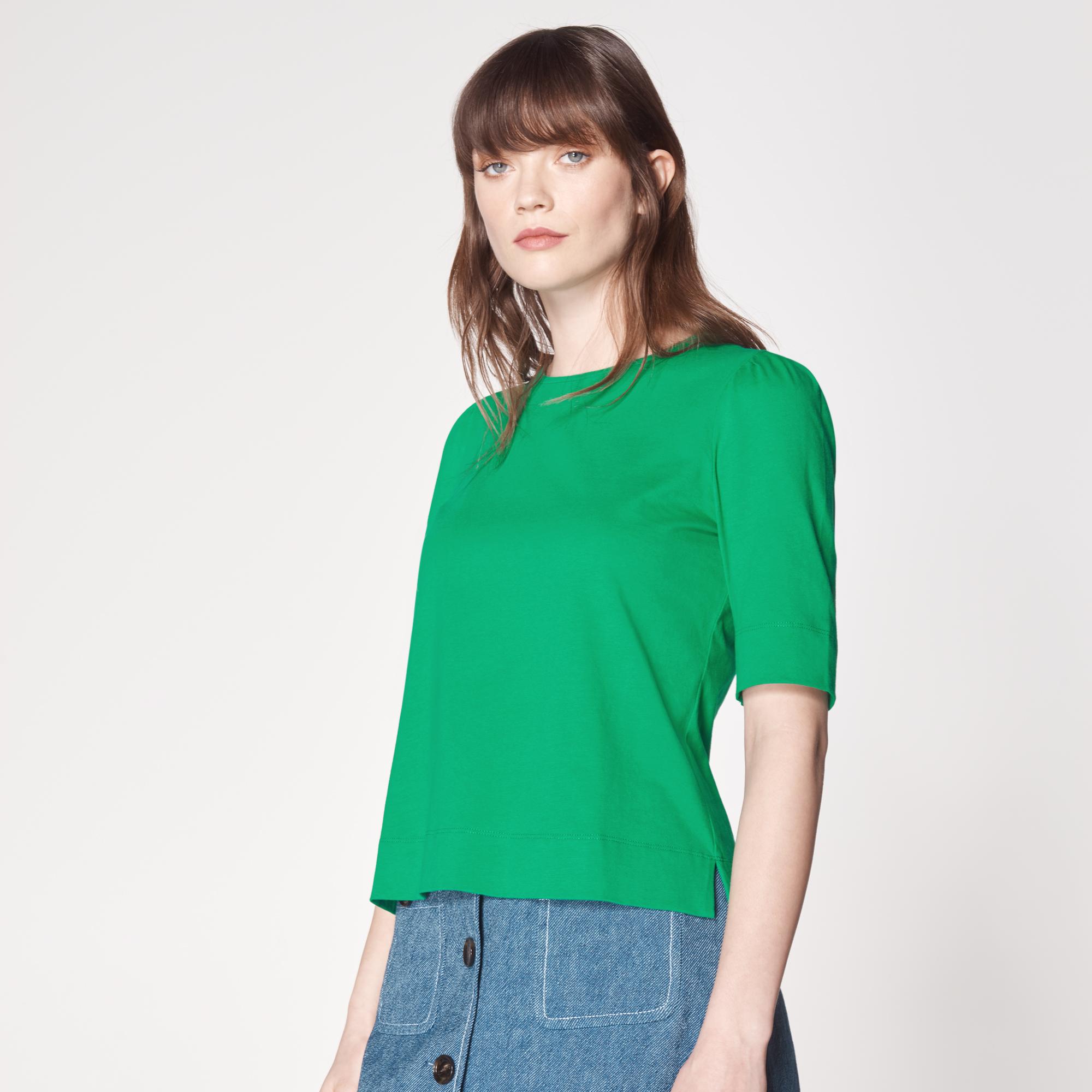 ruched sleeve t shirt