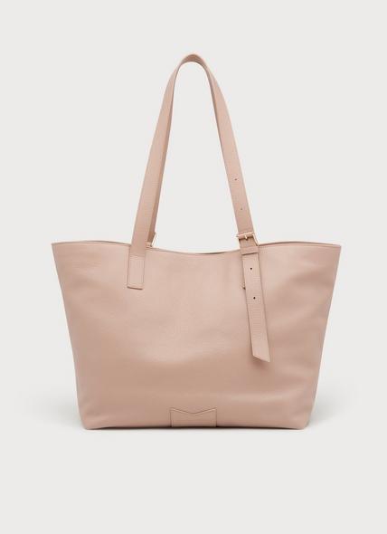 Leyla Clay Pink Leather Tote Bag