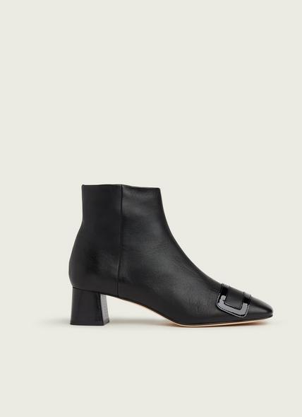 Aria Black Leather Ankle Boots