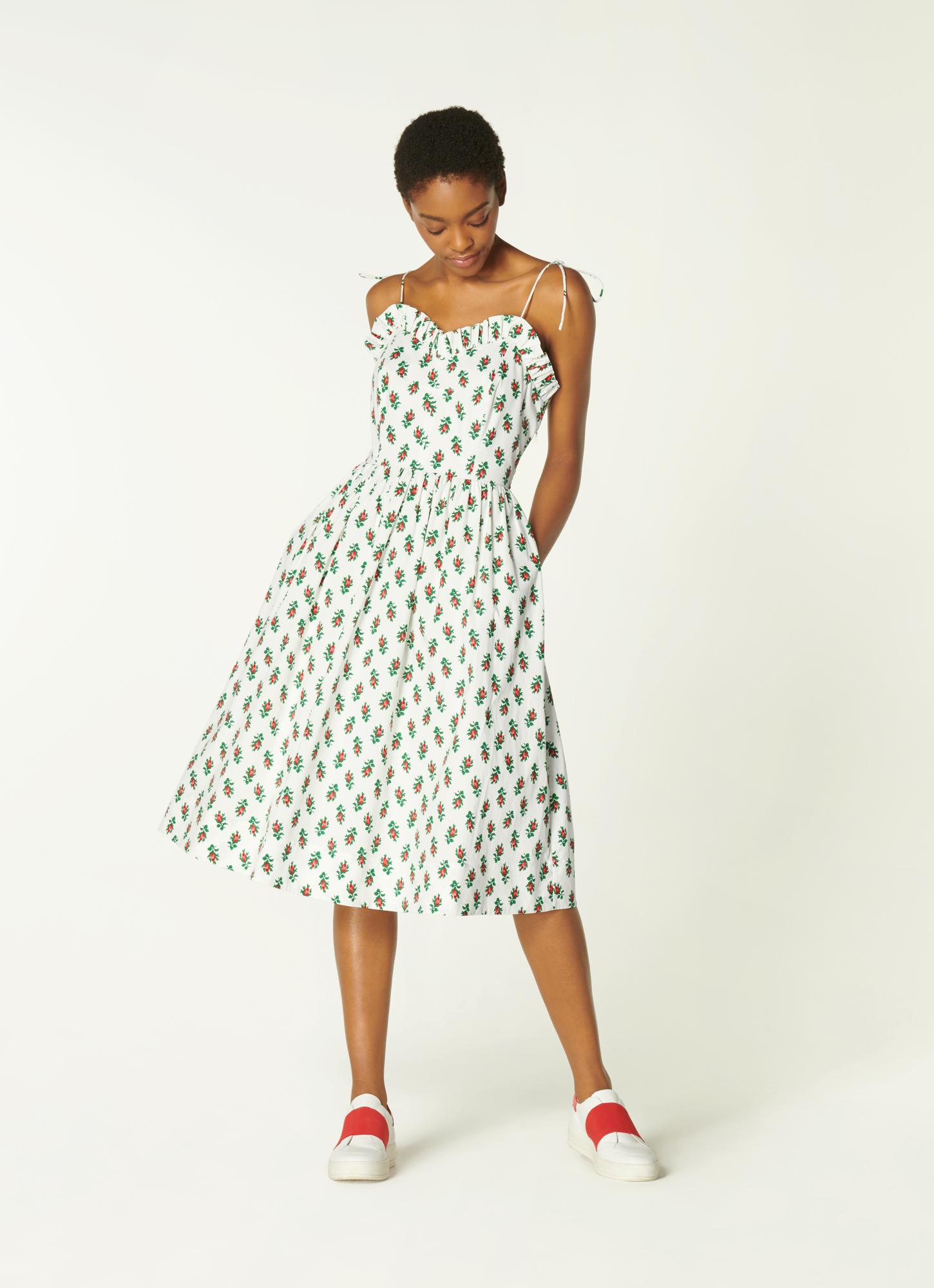 lk bennett green polka dot dress