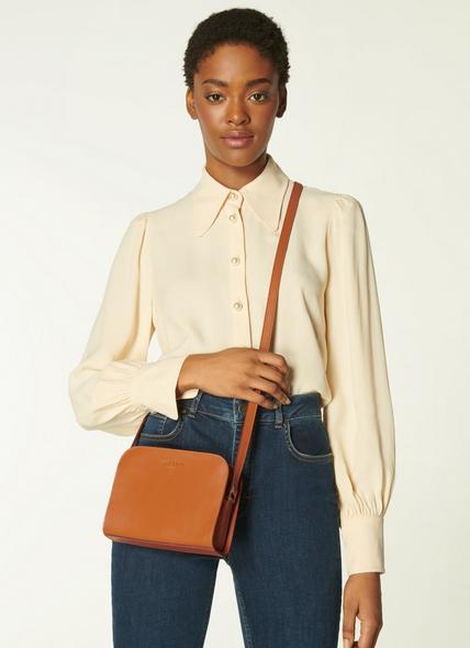 Marie Tan Leather Crossbody Bag
