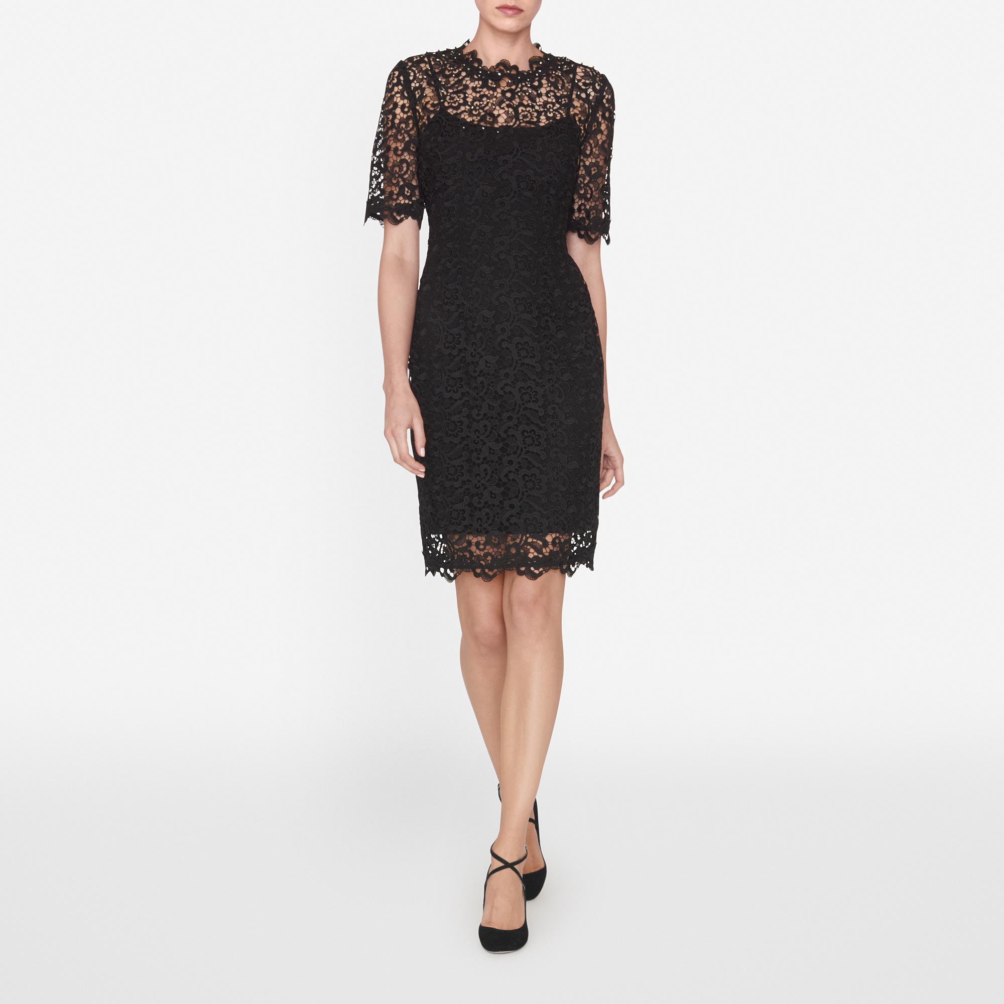 lk bennett black lace dress