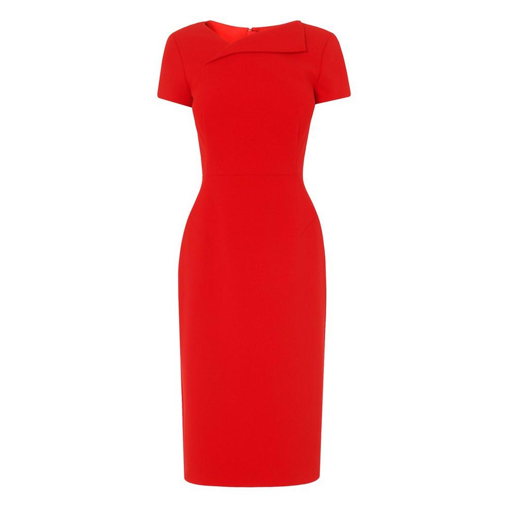 L.k.bennett Envelope-neckline Dress in Red | Lyst