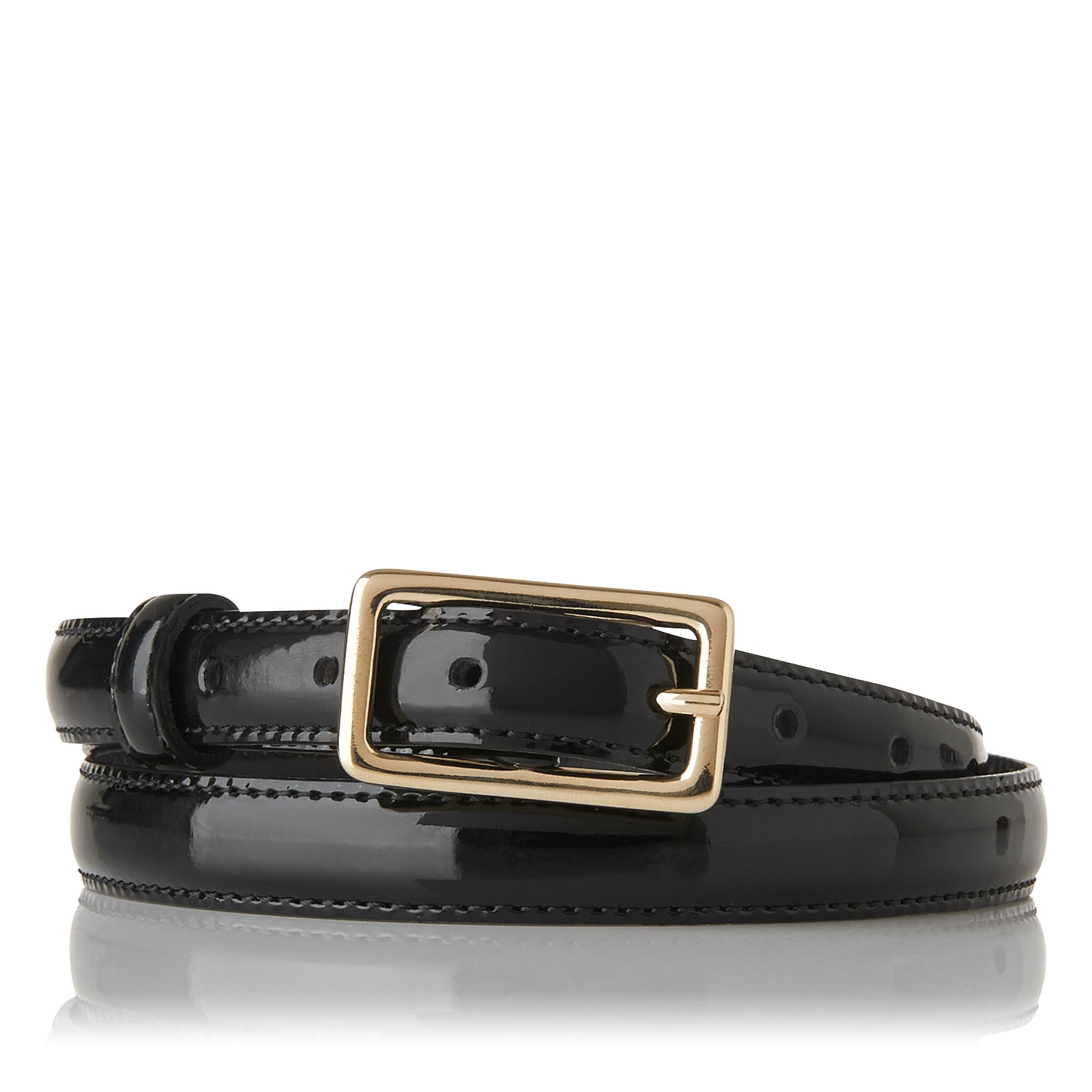 Glenda Black Patent Leather Belt