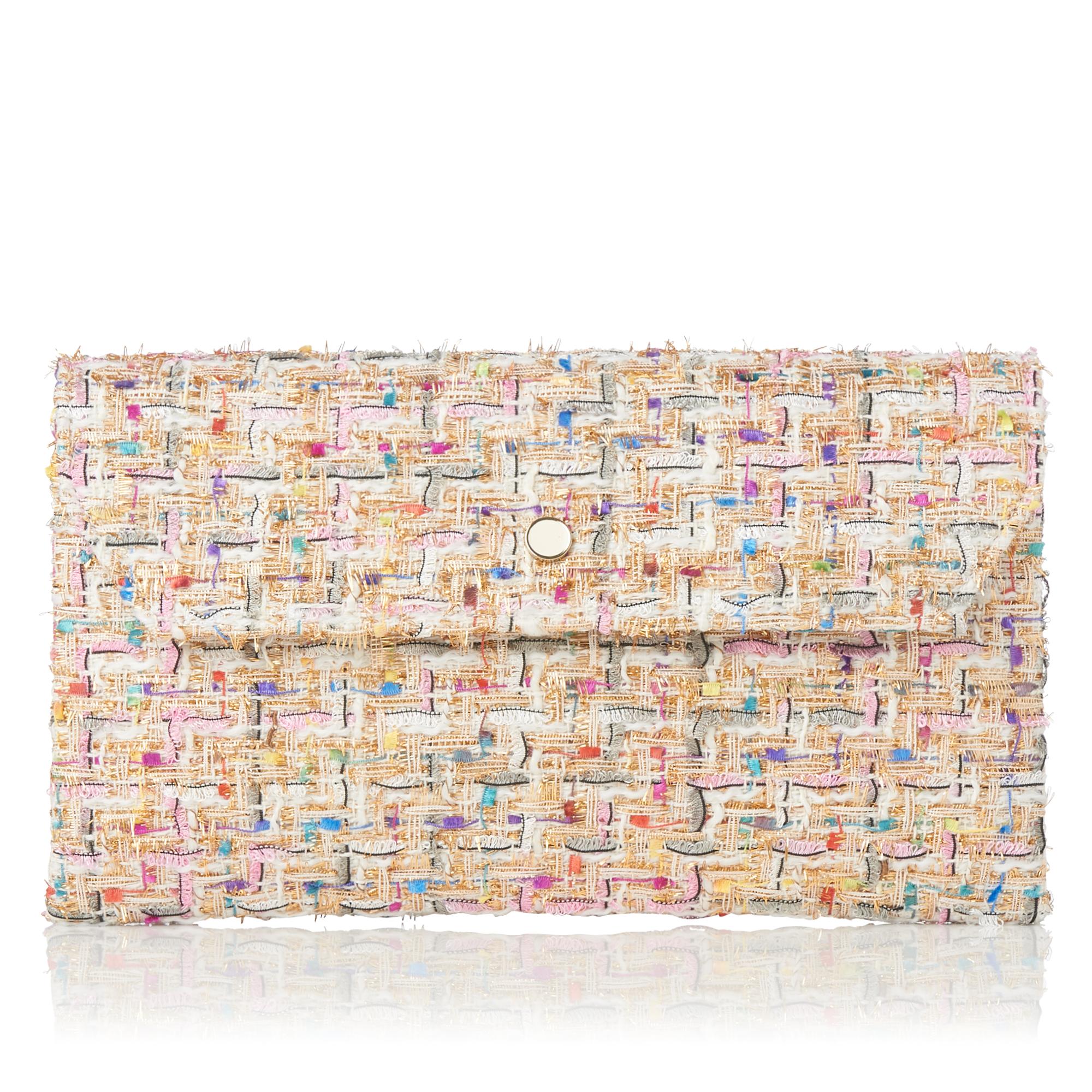 Dora Ivory Tweed Clutch