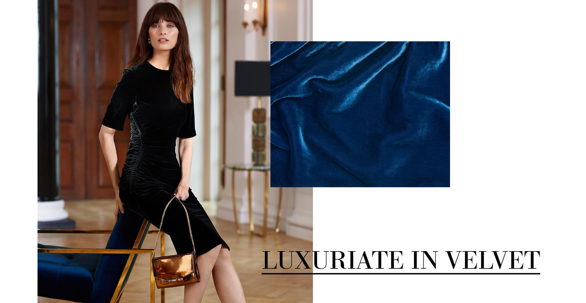 lk bennett velvet bag