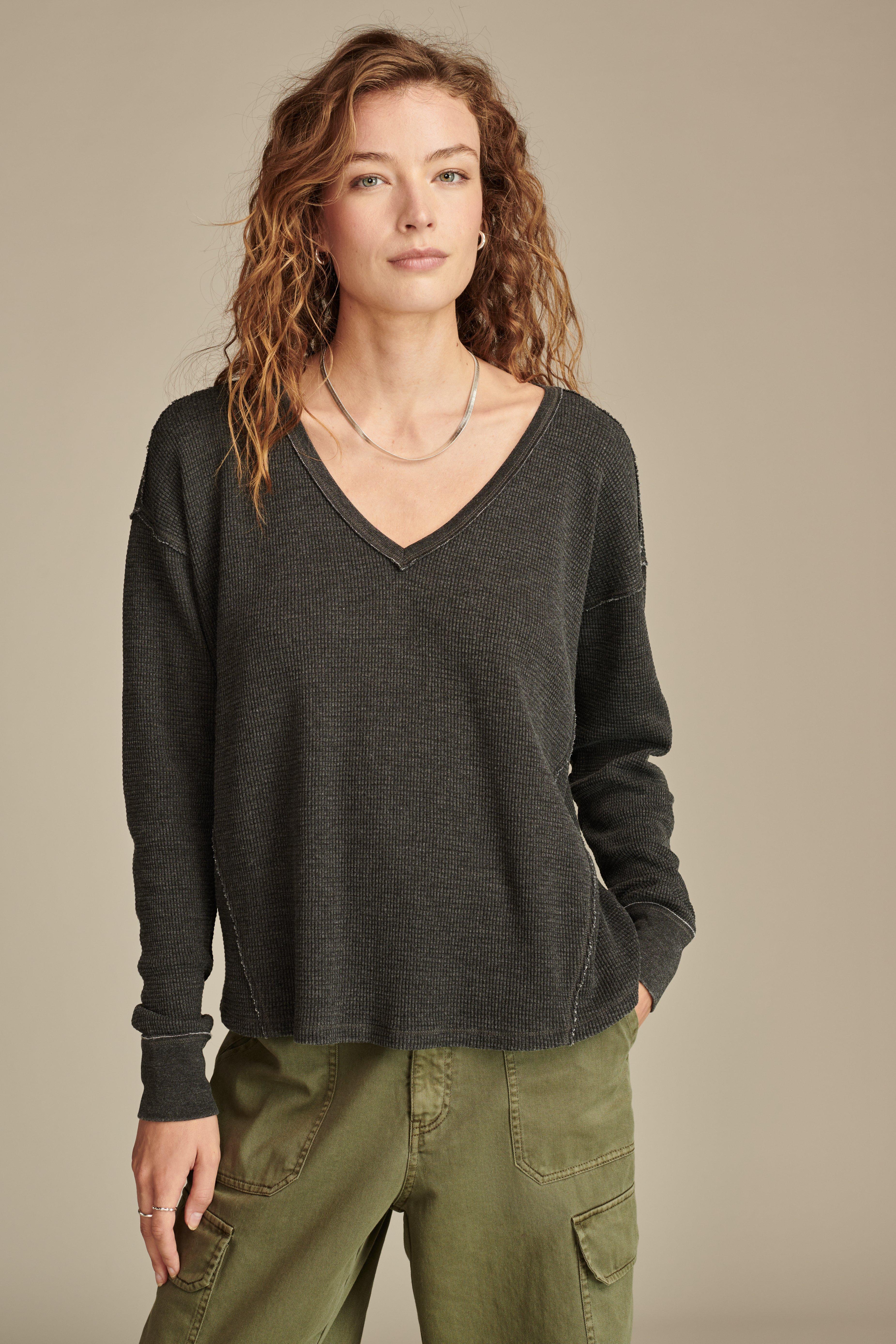 V Neck Long Sleeve Top