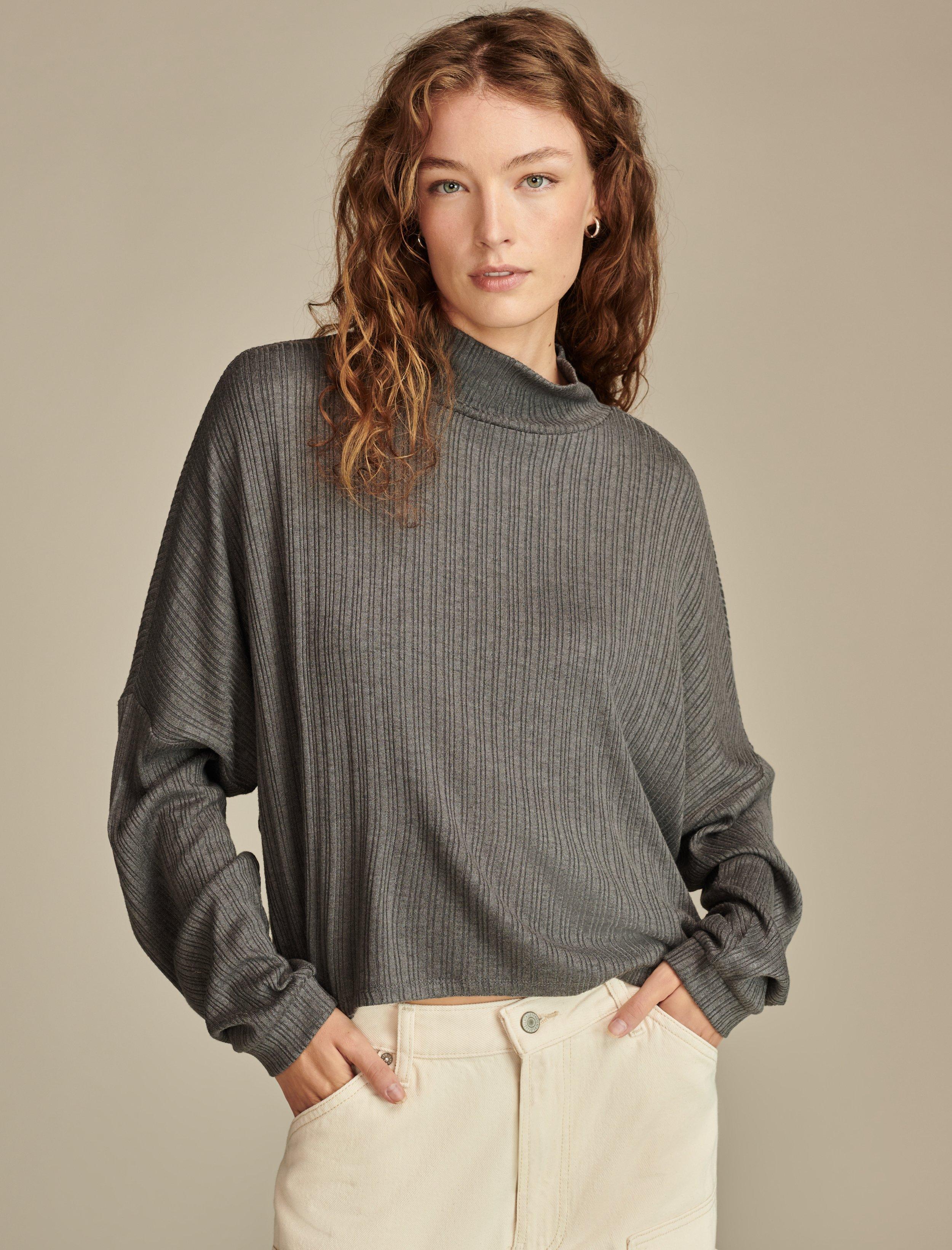 Cloud Rib Mock Neck Top