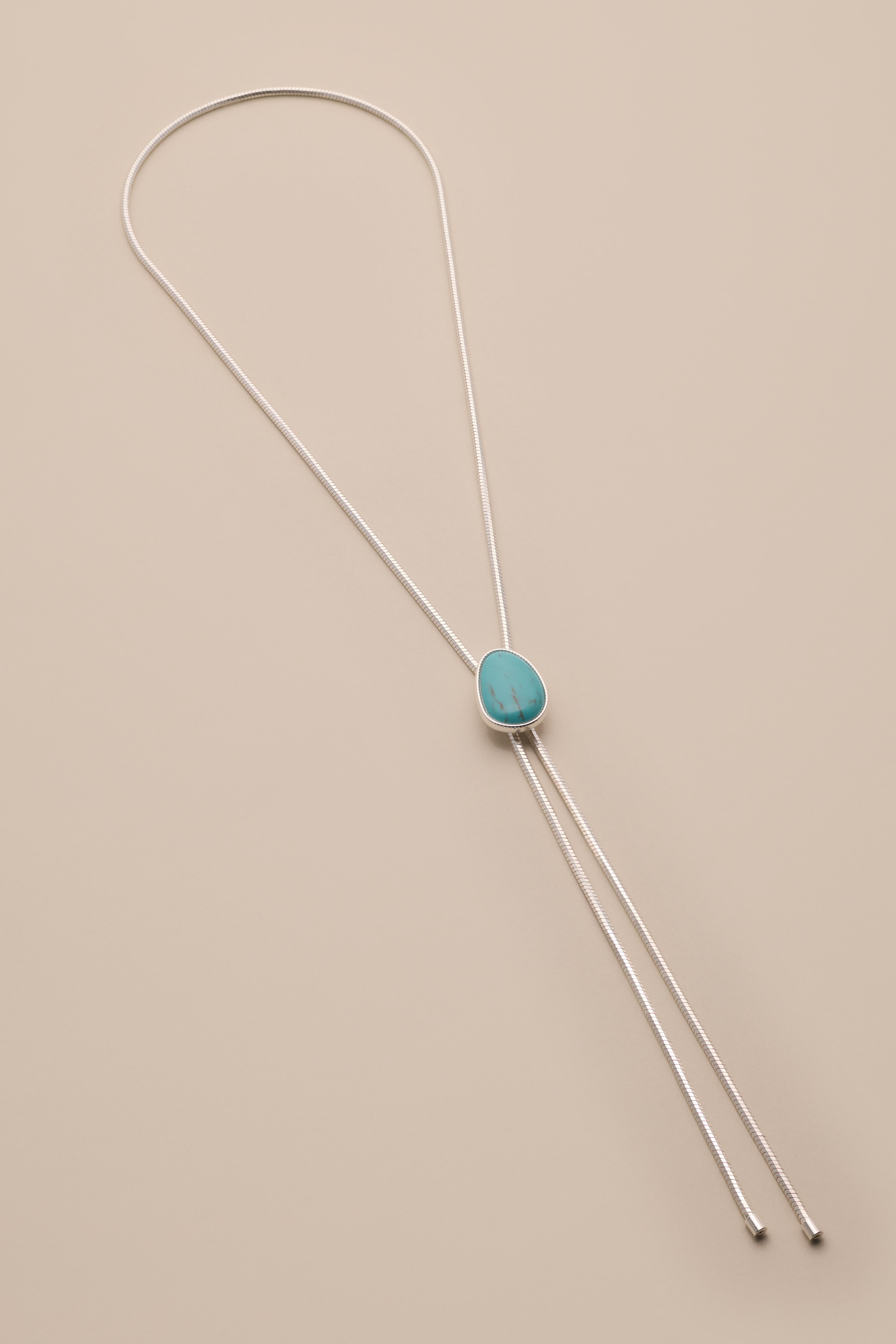 TURQ STONE BOLO NECKLACE