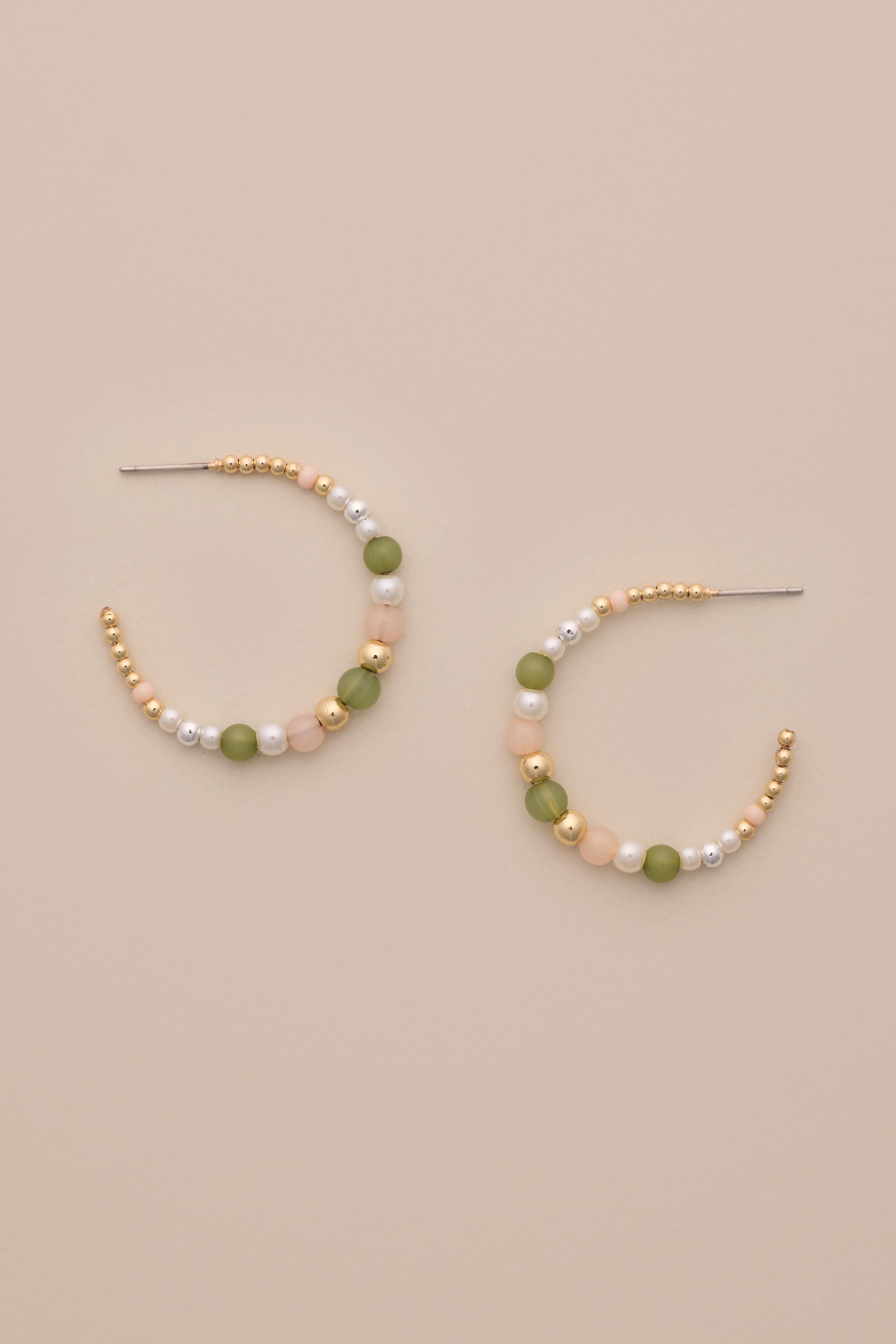 BEADED HOOP EARRINGS