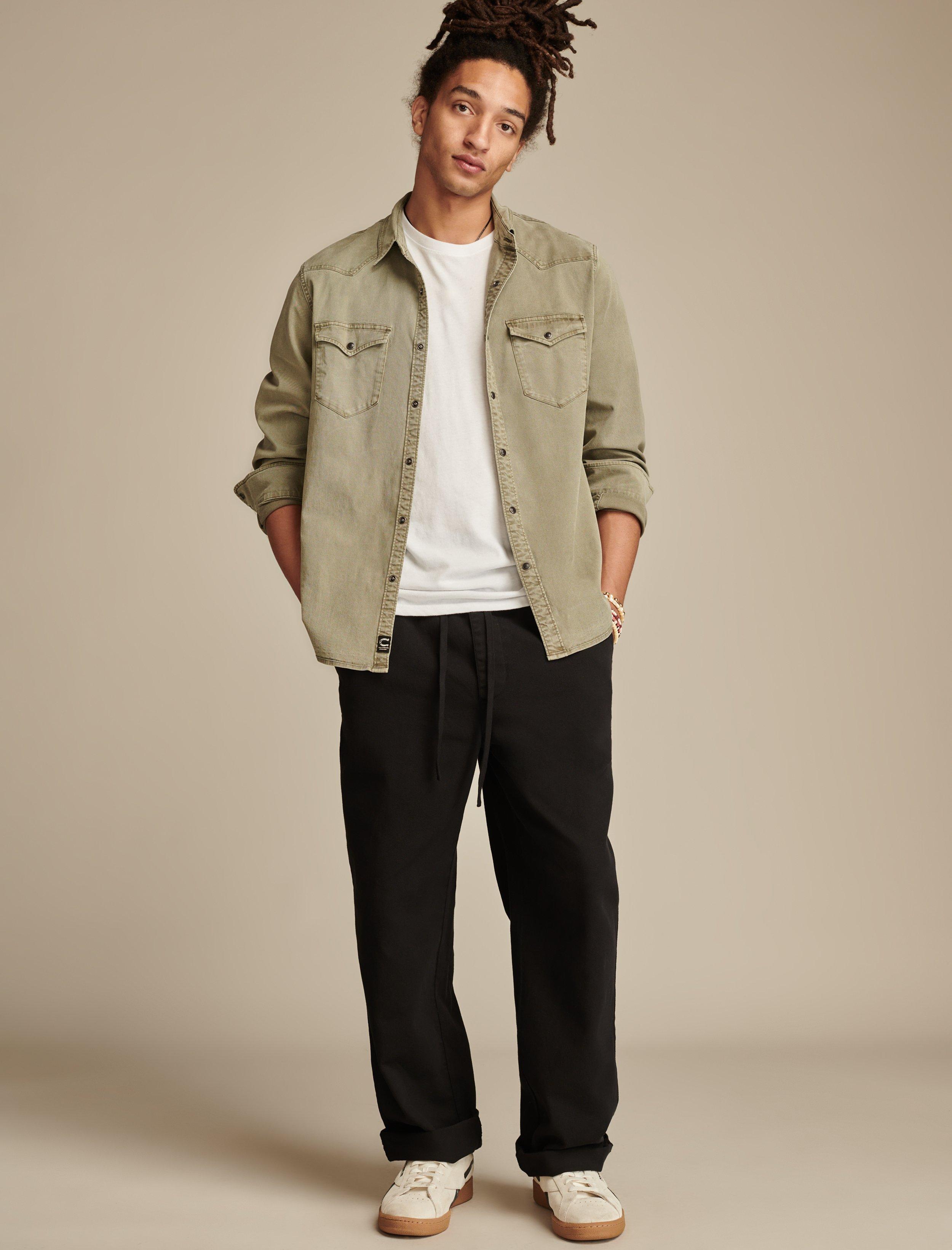 Relaxed Fit Pull On Twill Pant