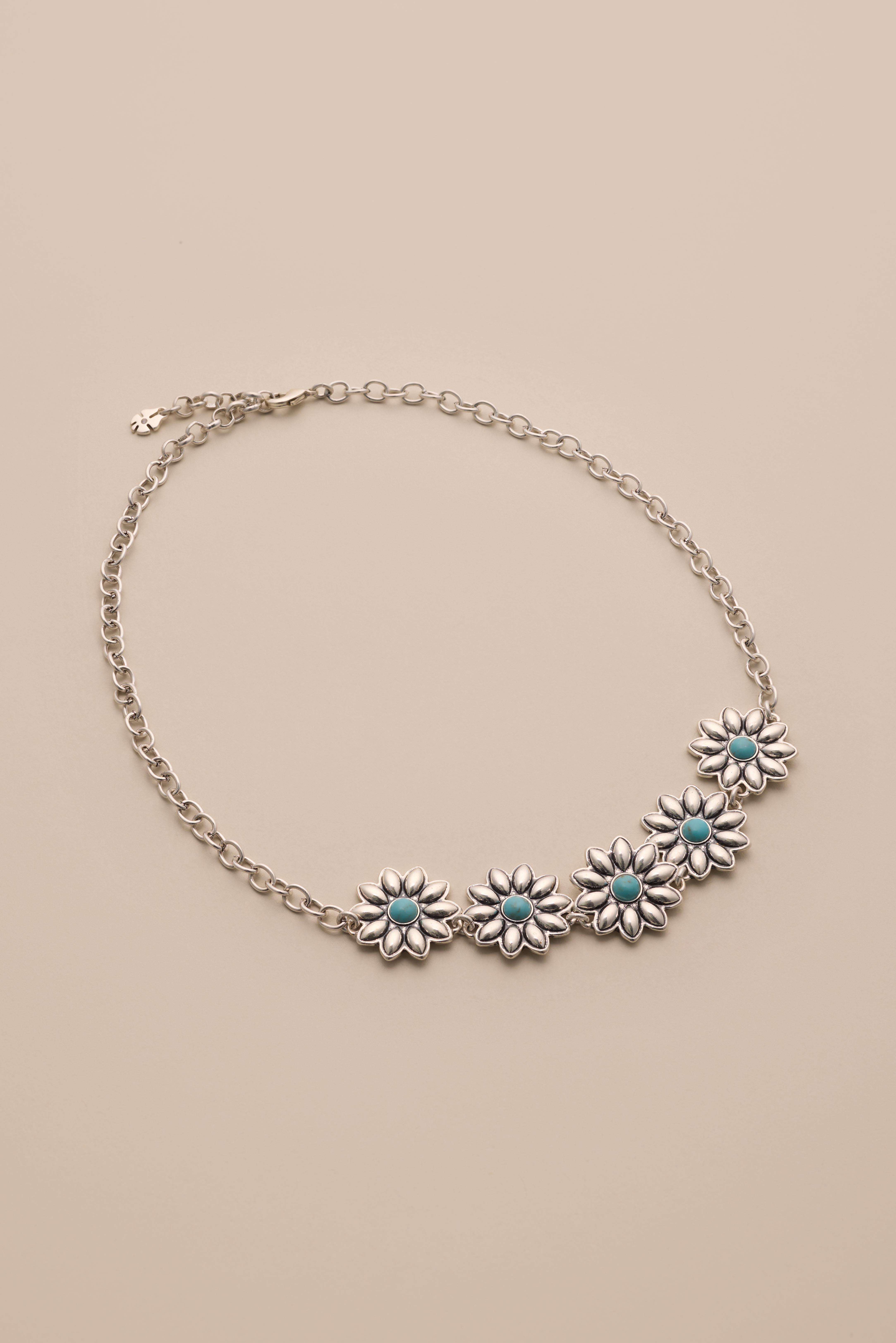 TURQ DAISY NECKLACE