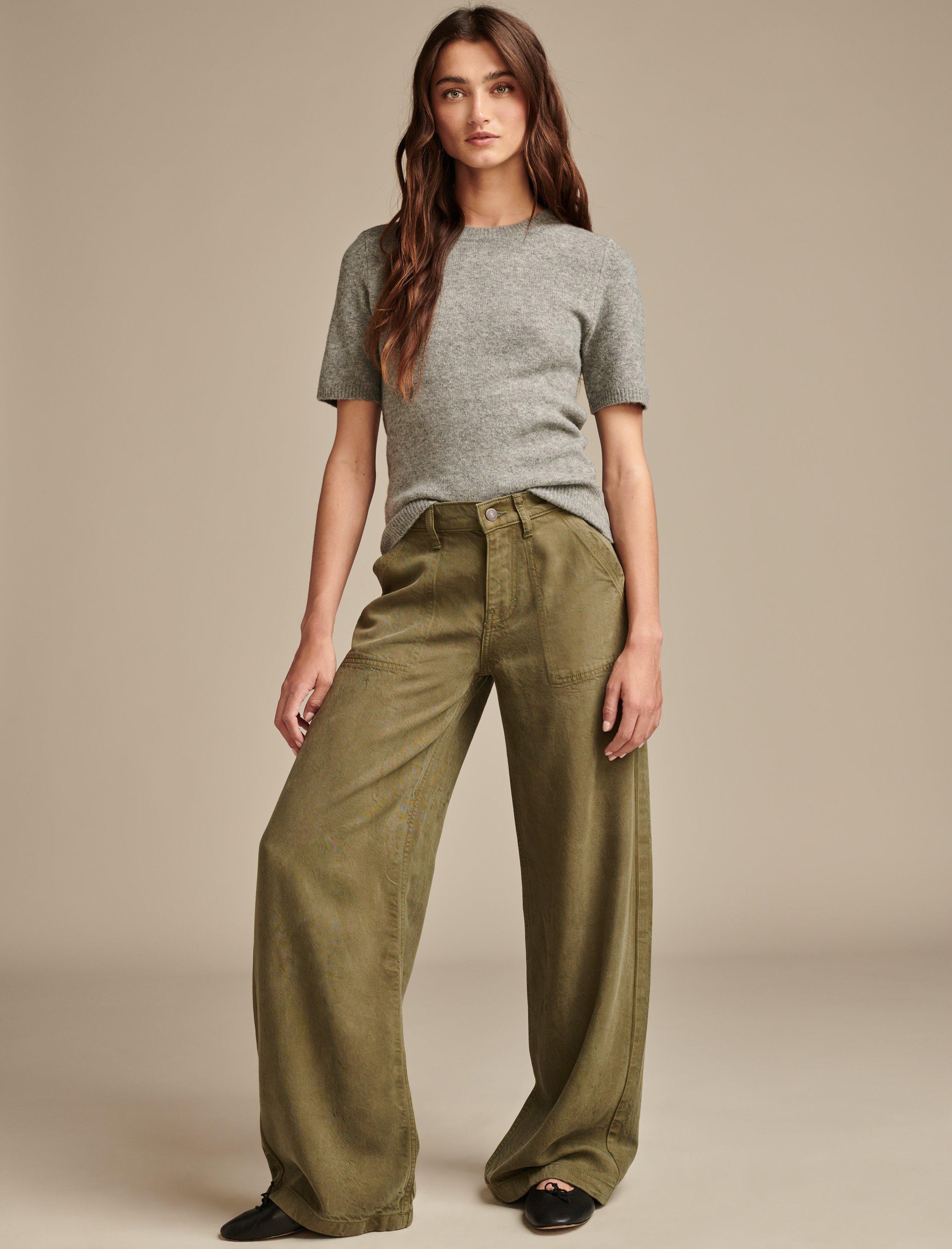 WIDE LEG LIQUID DENIM LUXE UTILITY PANT