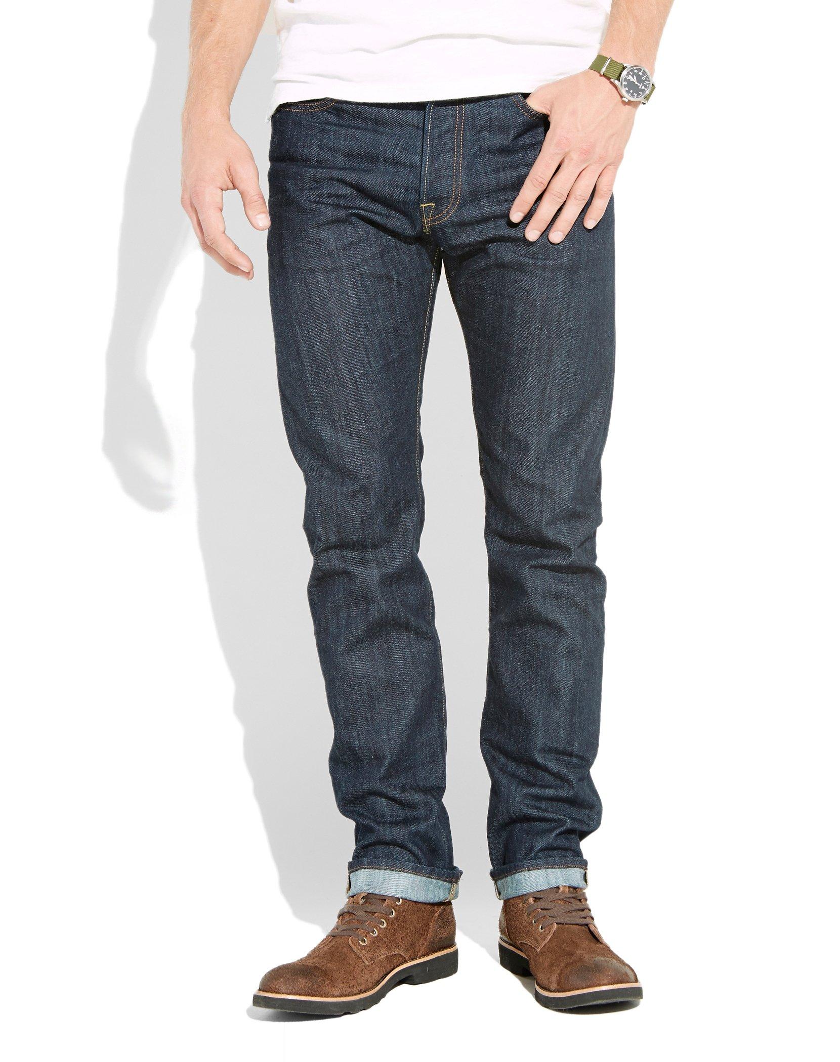 Lucky fashion brand men's jeans 121 heritage slim