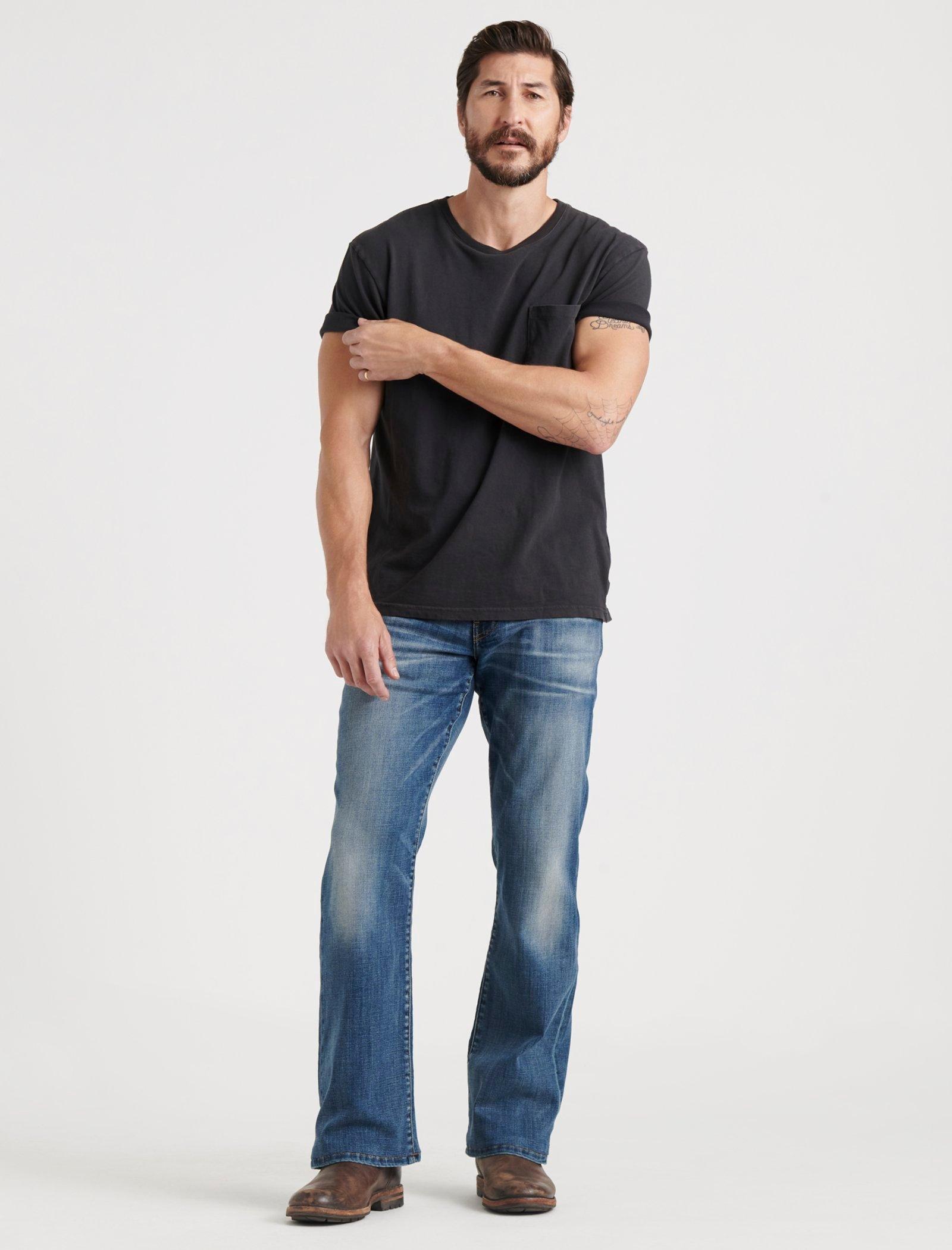 mens bootcut jeans with stretch