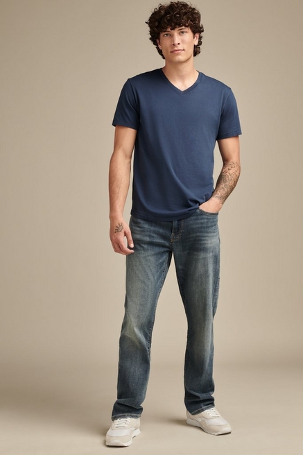 Mens Classic Advanced Stretch Jeans Black, Gray, And Blue Denim