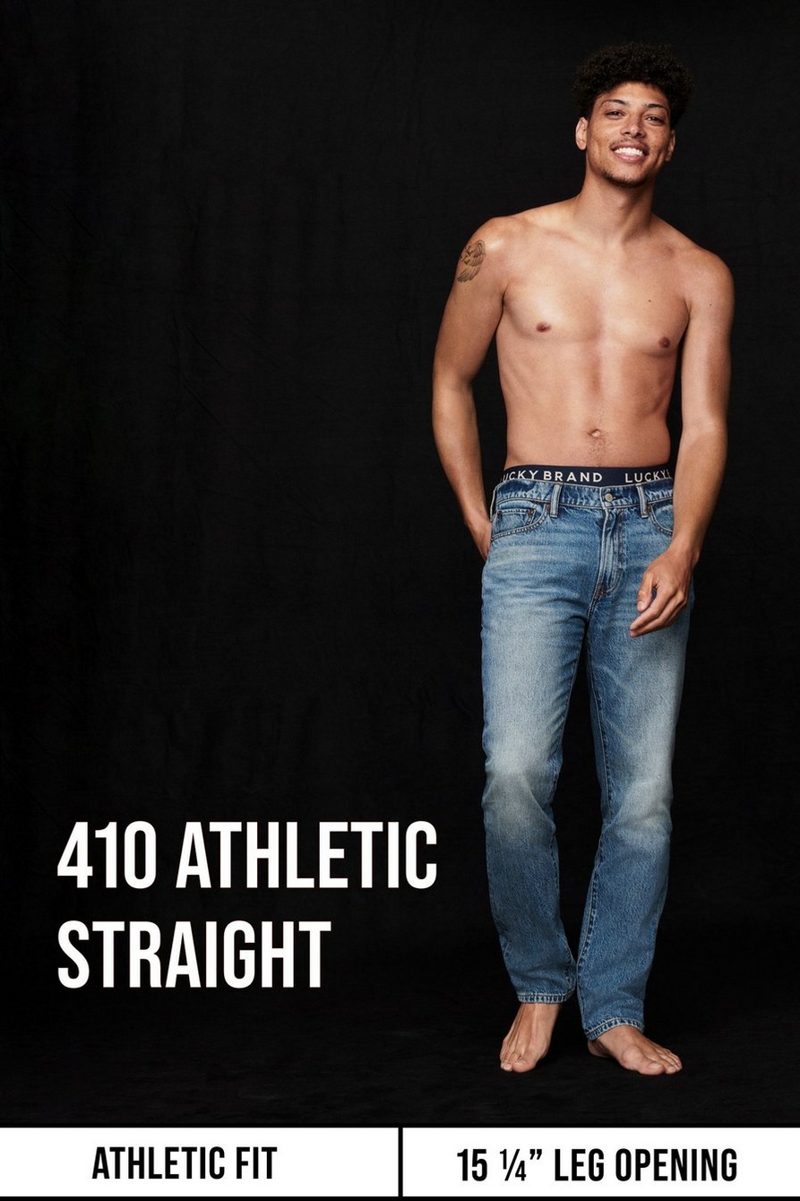 Lucky Brand 410 Athletic Straight Denim Jeans In Lb Dark Grey At Nordstrom  Rack in Red for Men