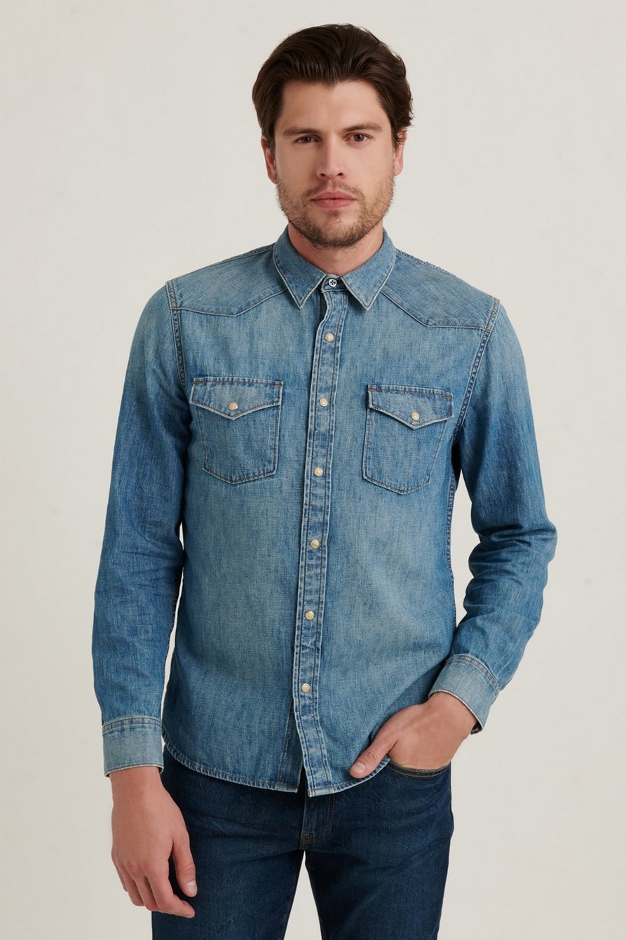 Lucky Brand Men's Long Sleeve Two-Pocket Denim Shirt, Pinedale, XL :  : Fashion