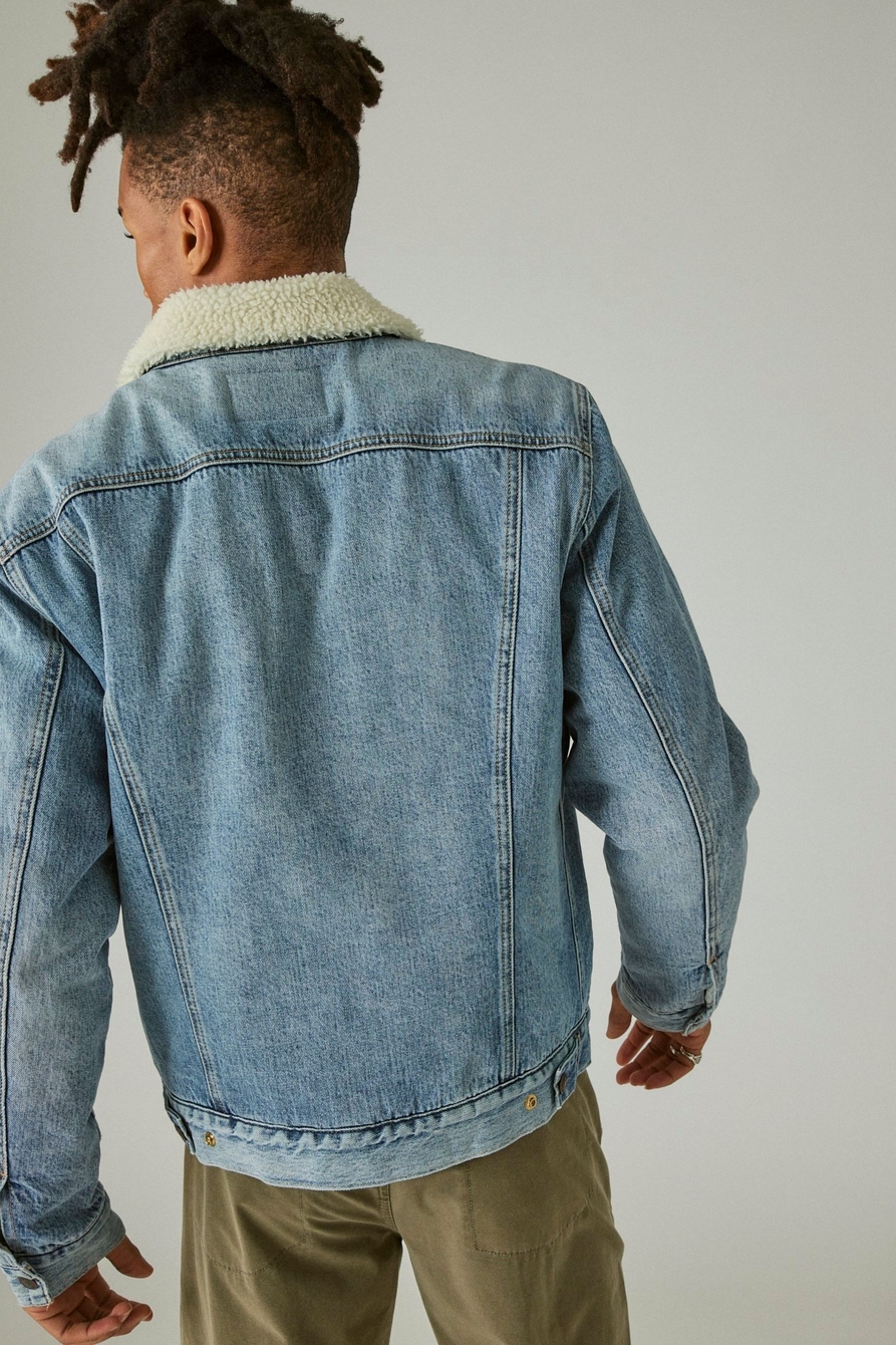 FAUX SHEARLING LINED DENIM TRUCKER JACKET Lucky Brand | peacecommission ...
