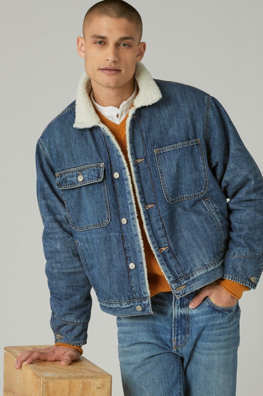 FAUX SHEARLING LINED DENIM BARN JACKET | Lucky Brand