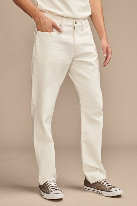 Men's White Straight Jeans