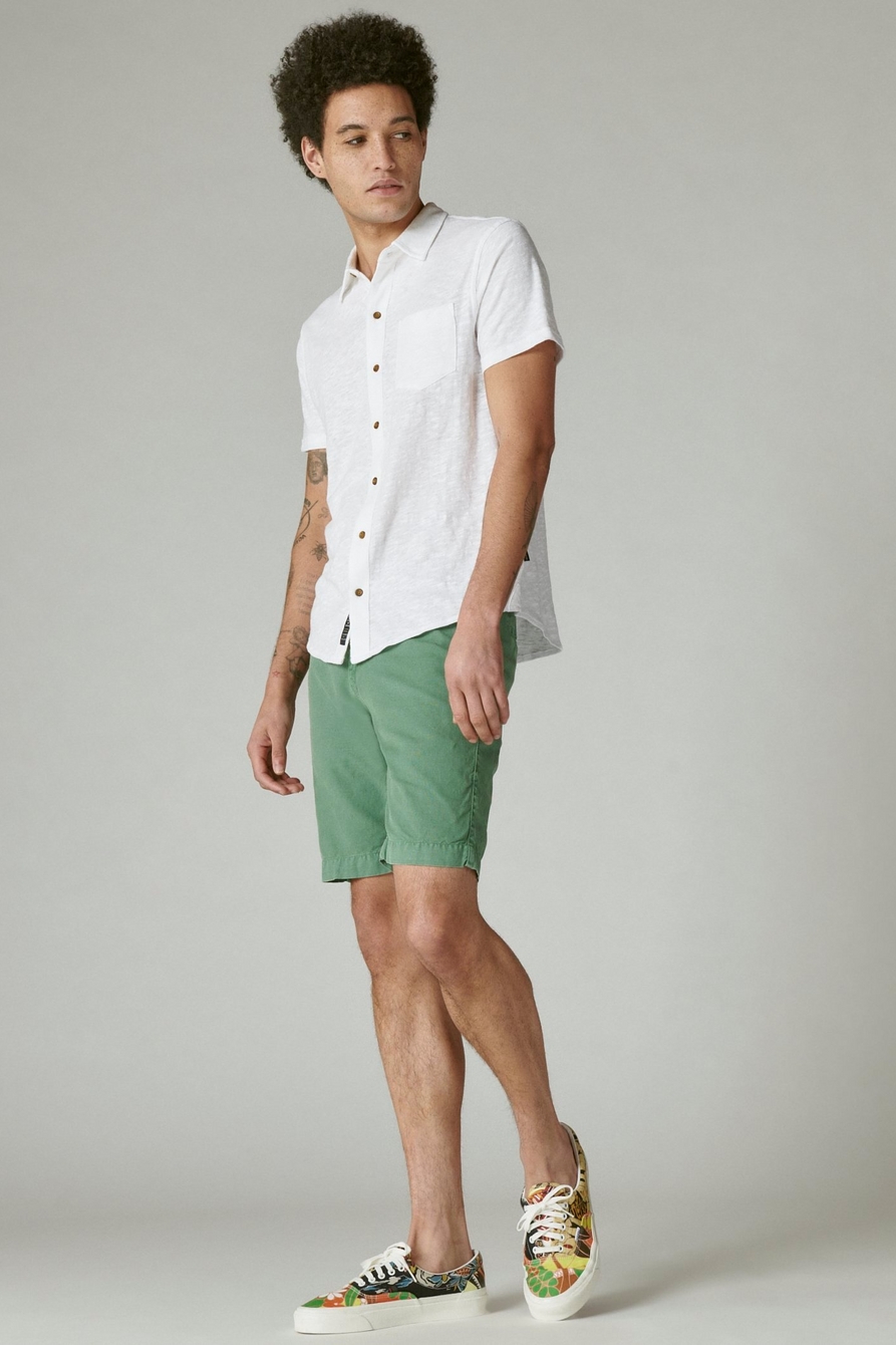Lucky Brand Laguna Flat Front Linen & Cotton Chino Shorts In
