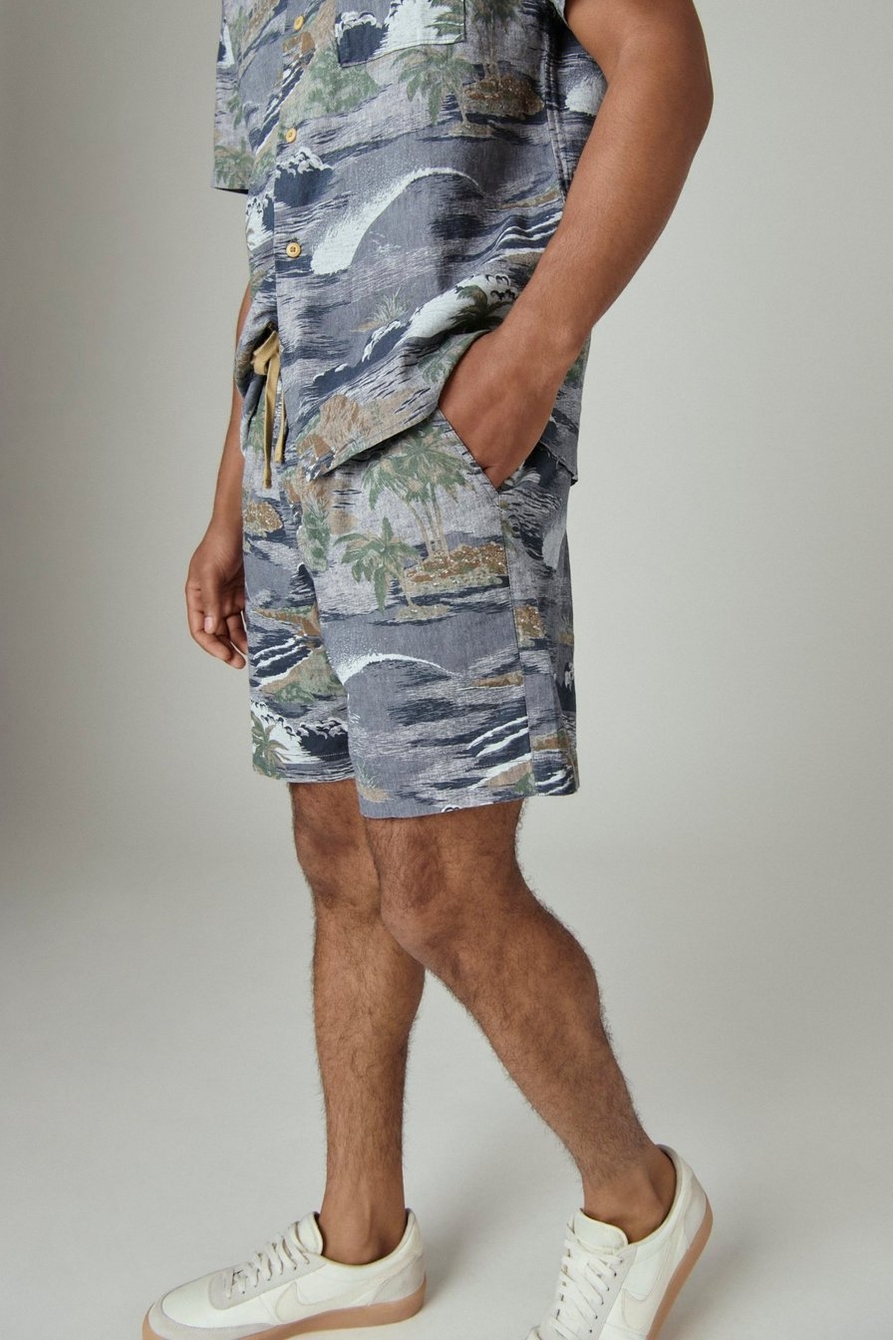 PRINTED LINEN 7" PULL UP SHORT, image 2