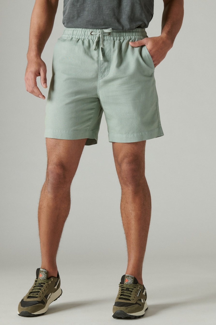 Lucky Brand Men's 7 Pull Up Linen Short, Aluminum at  Men's Clothing  store