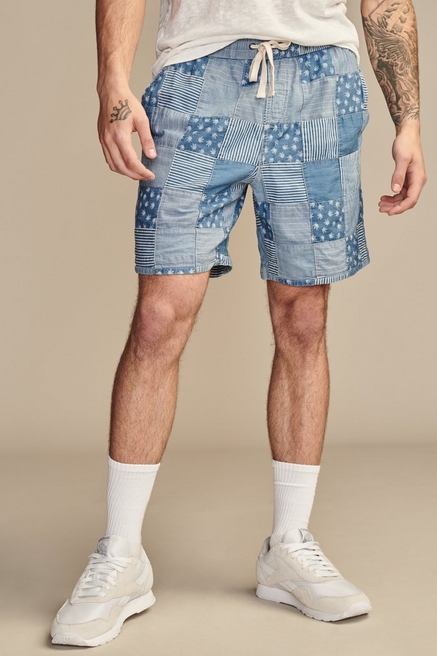 Lucky Brand, Shorts, Lucky Brand Shorts Mens Size 29 Linen Cotton  Drawstring Blue Summer Pockets