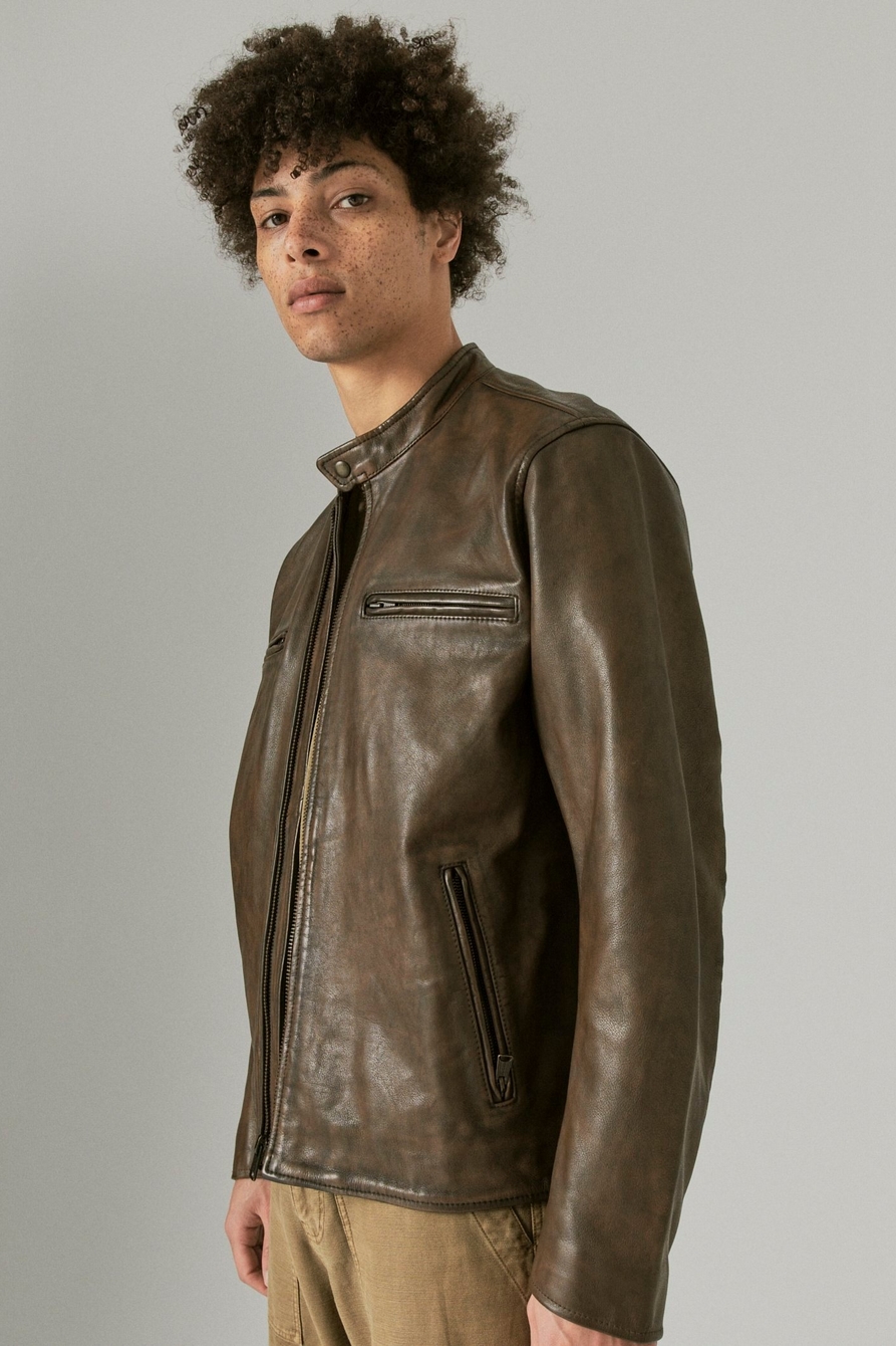 Lucky Brand Leather Aviator Jacket in Brown for Men