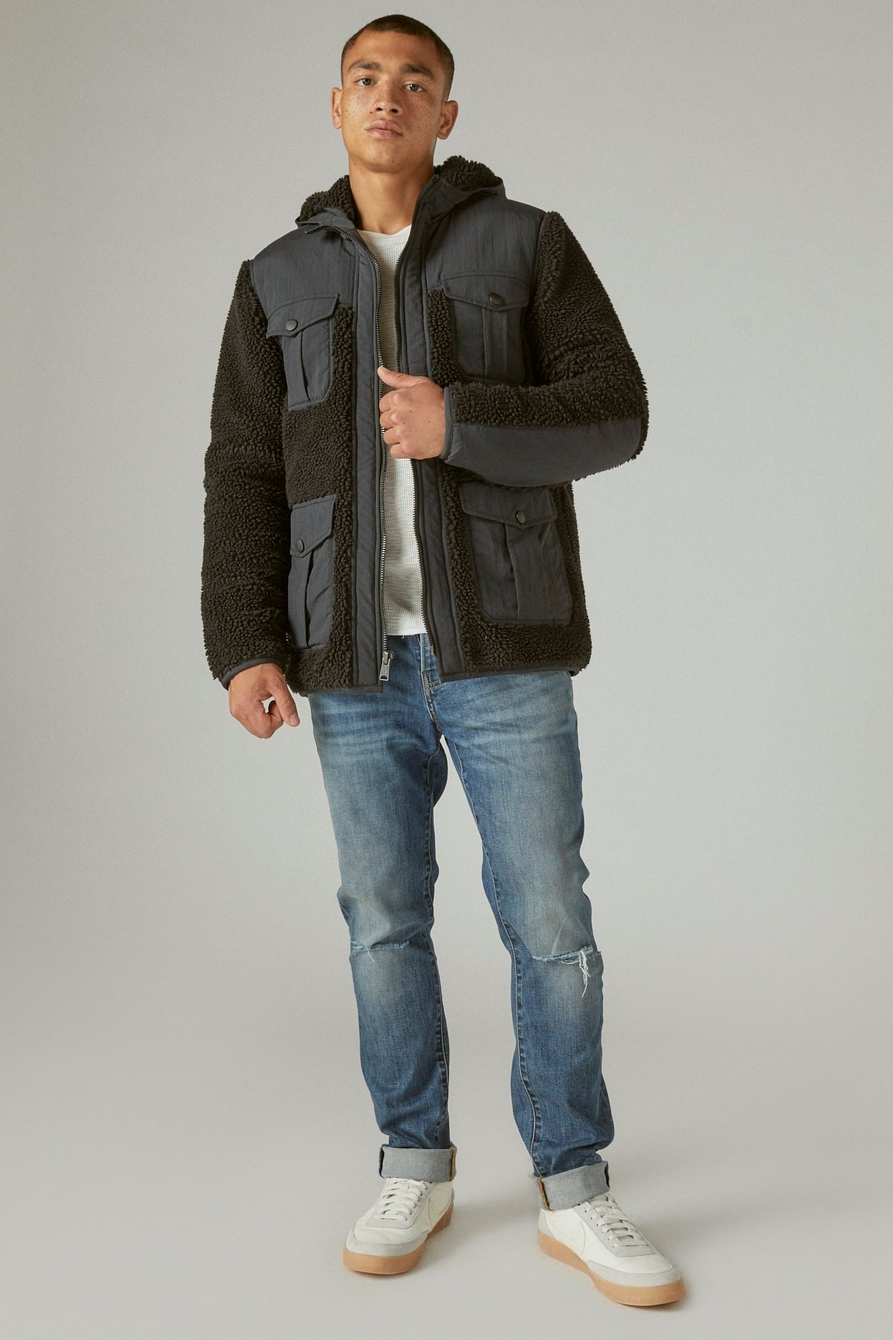 HOODED FAUX SHEARLING JACKET, image 2