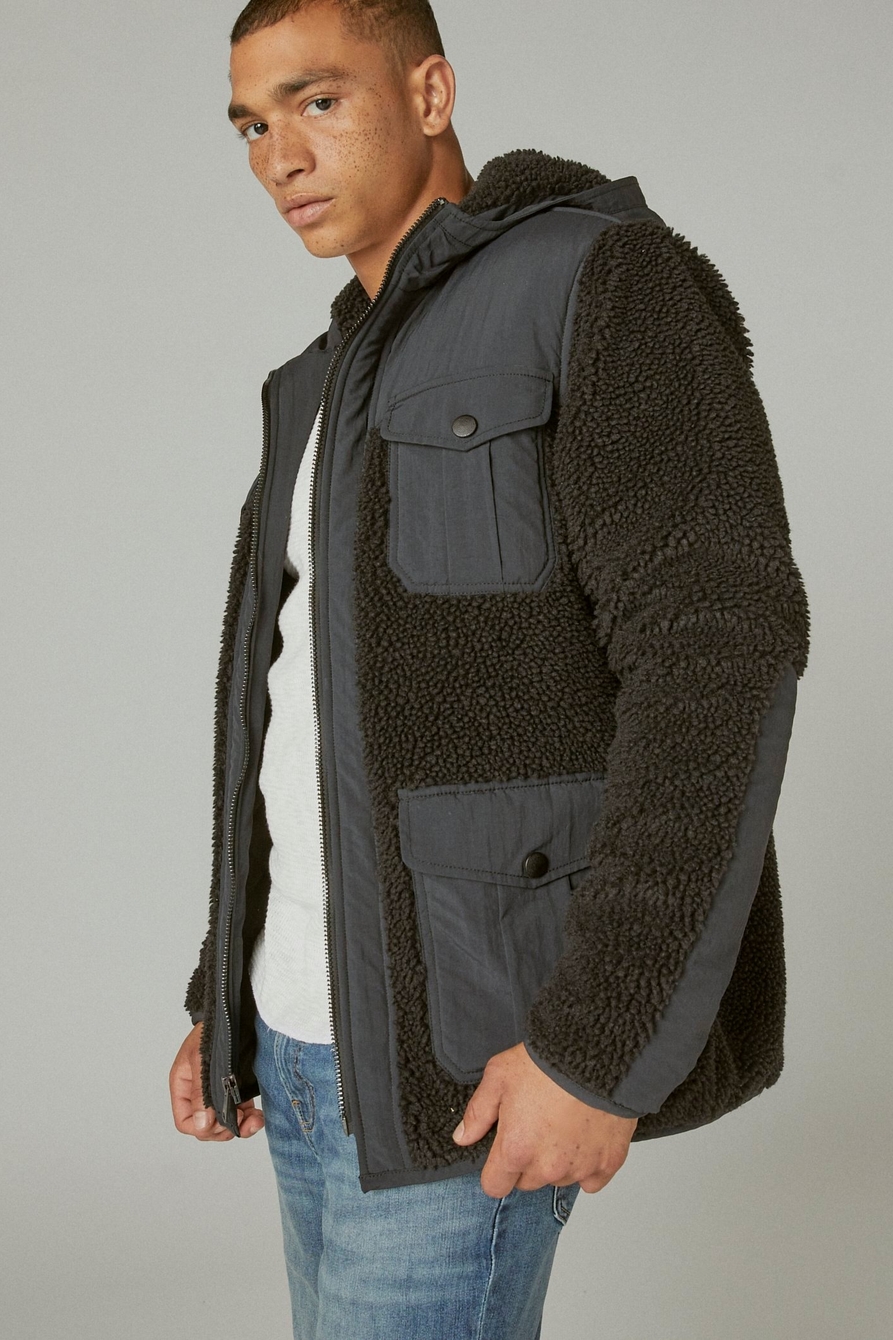 HOODED FAUX SHEARLING JACKET, image 3